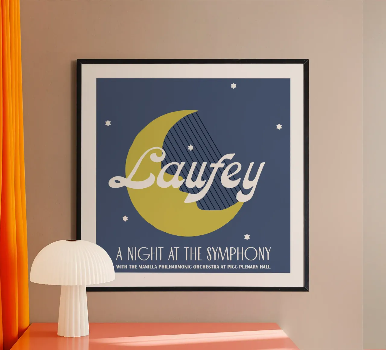 Laufey Manila Symphony poster con telaio in legno da carleemiller