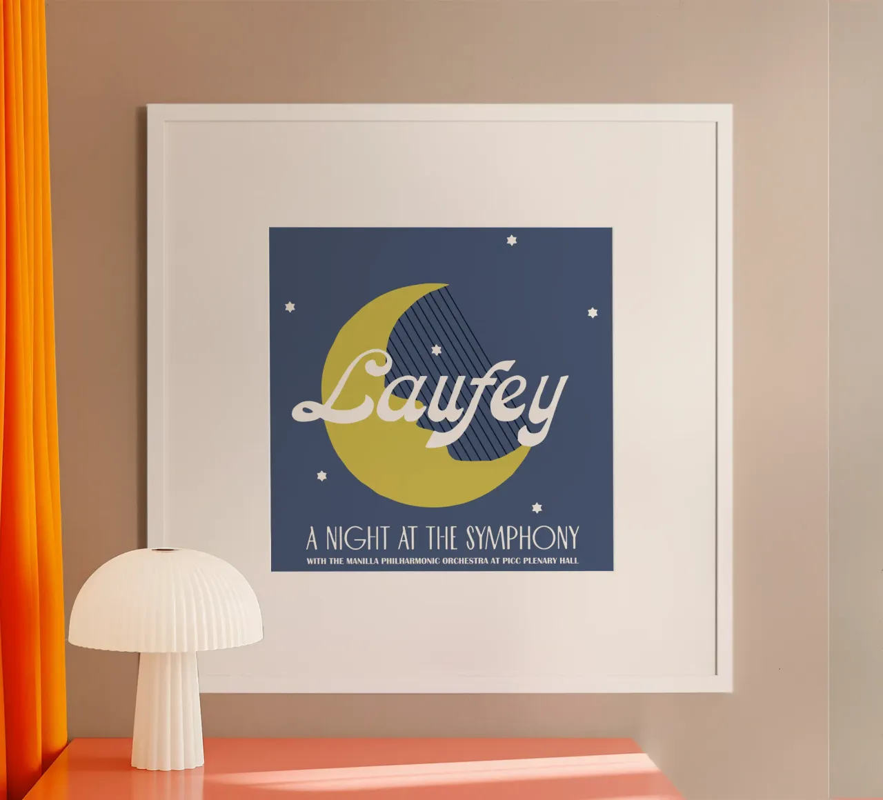 Laufey Manila Symphony poster con telaio in legno da carleemiller