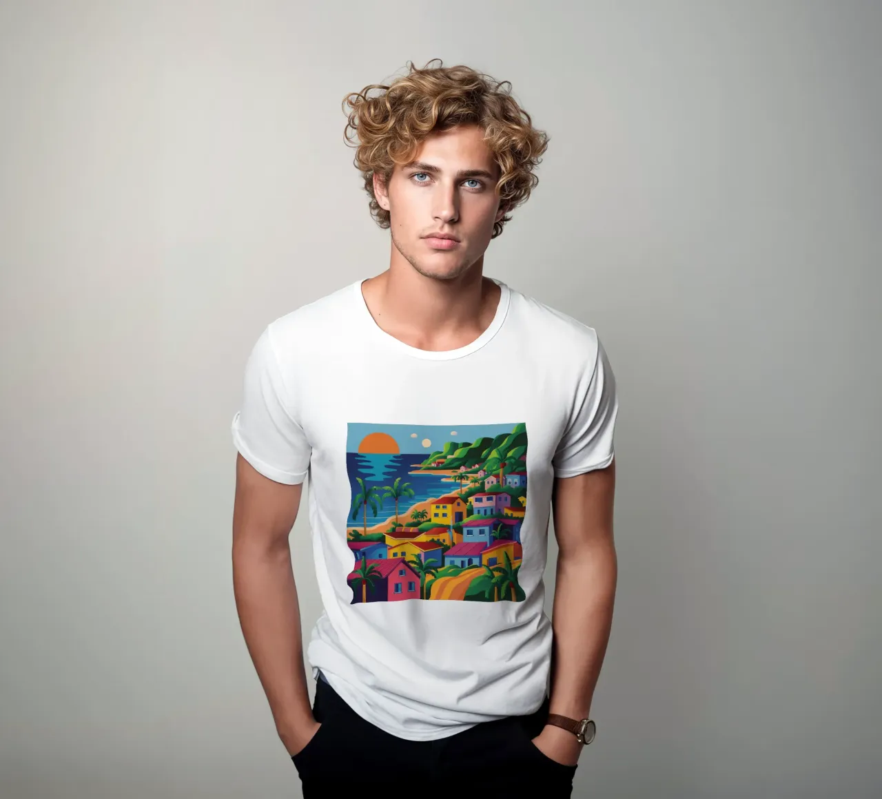 Coastal Town Bay t-shirt by FadeAura