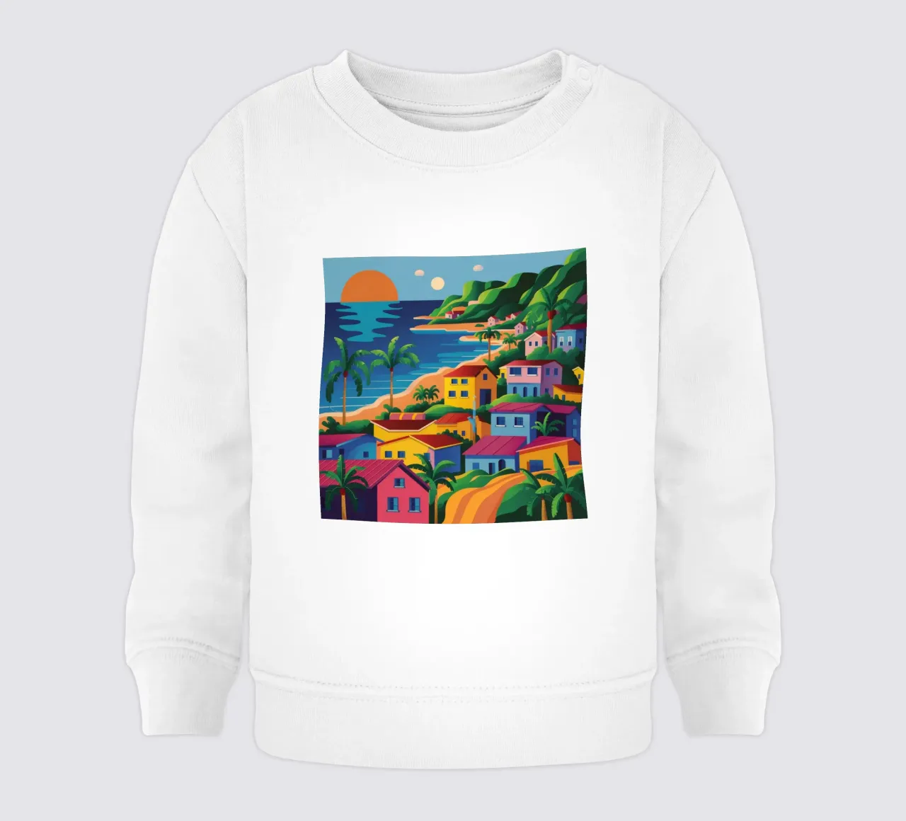 Coastal Town Bay baby sweatshirt by FadeAura