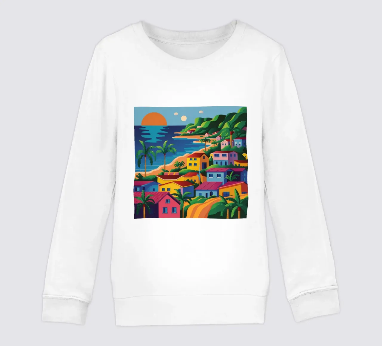 Coastal Town Bay kids sweatshirt by FadeAura