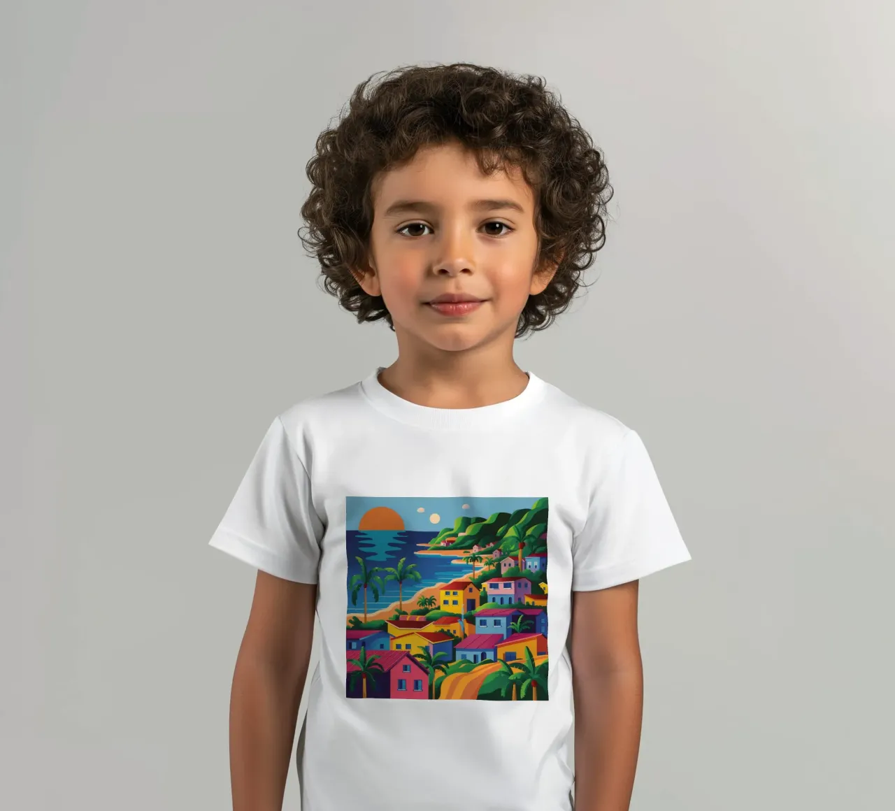 Coastal Town Bay kids t-shirt by FadeAura