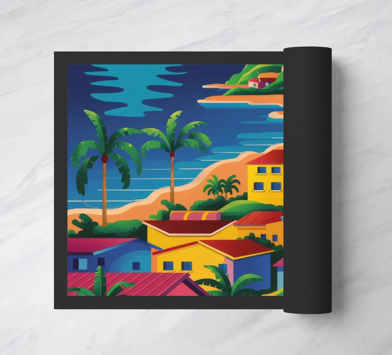 Coastal Town Bay doormat by FadeAura
