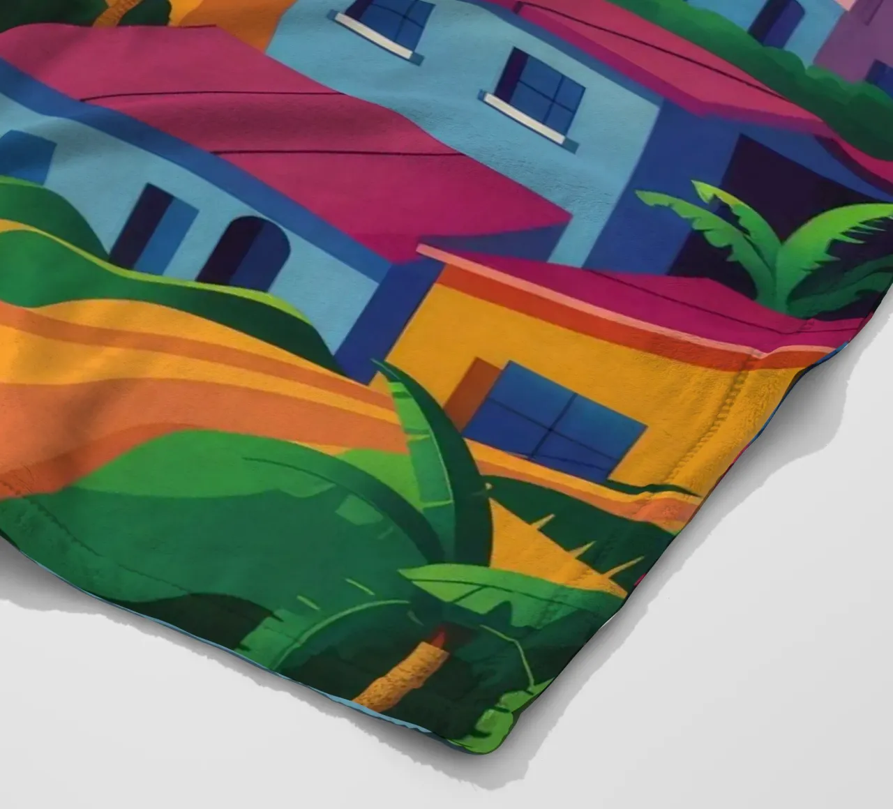 Coastal Town Bay fleece blanket by FadeAura