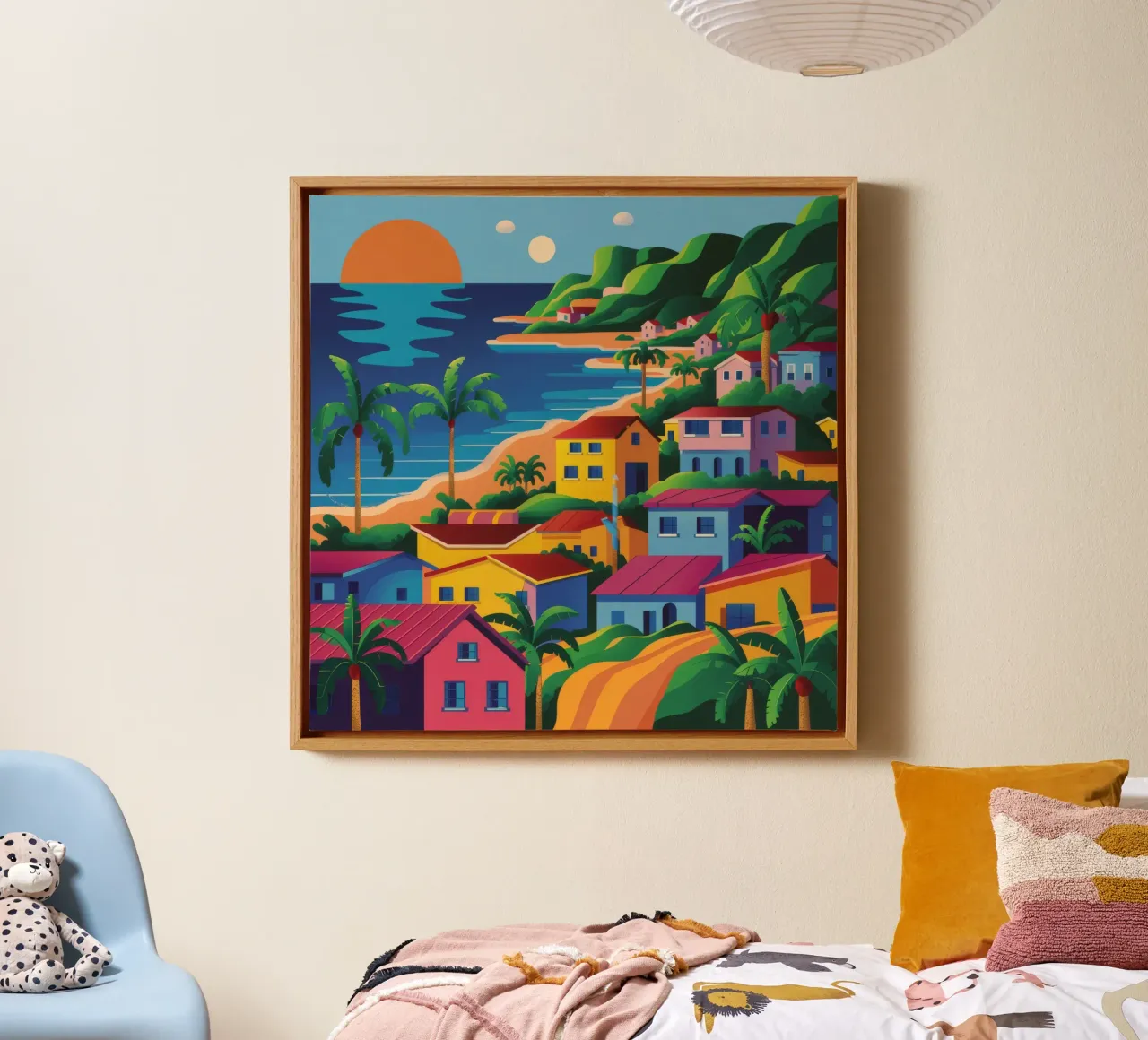 Coastal Town Bay canvas by FadeAura