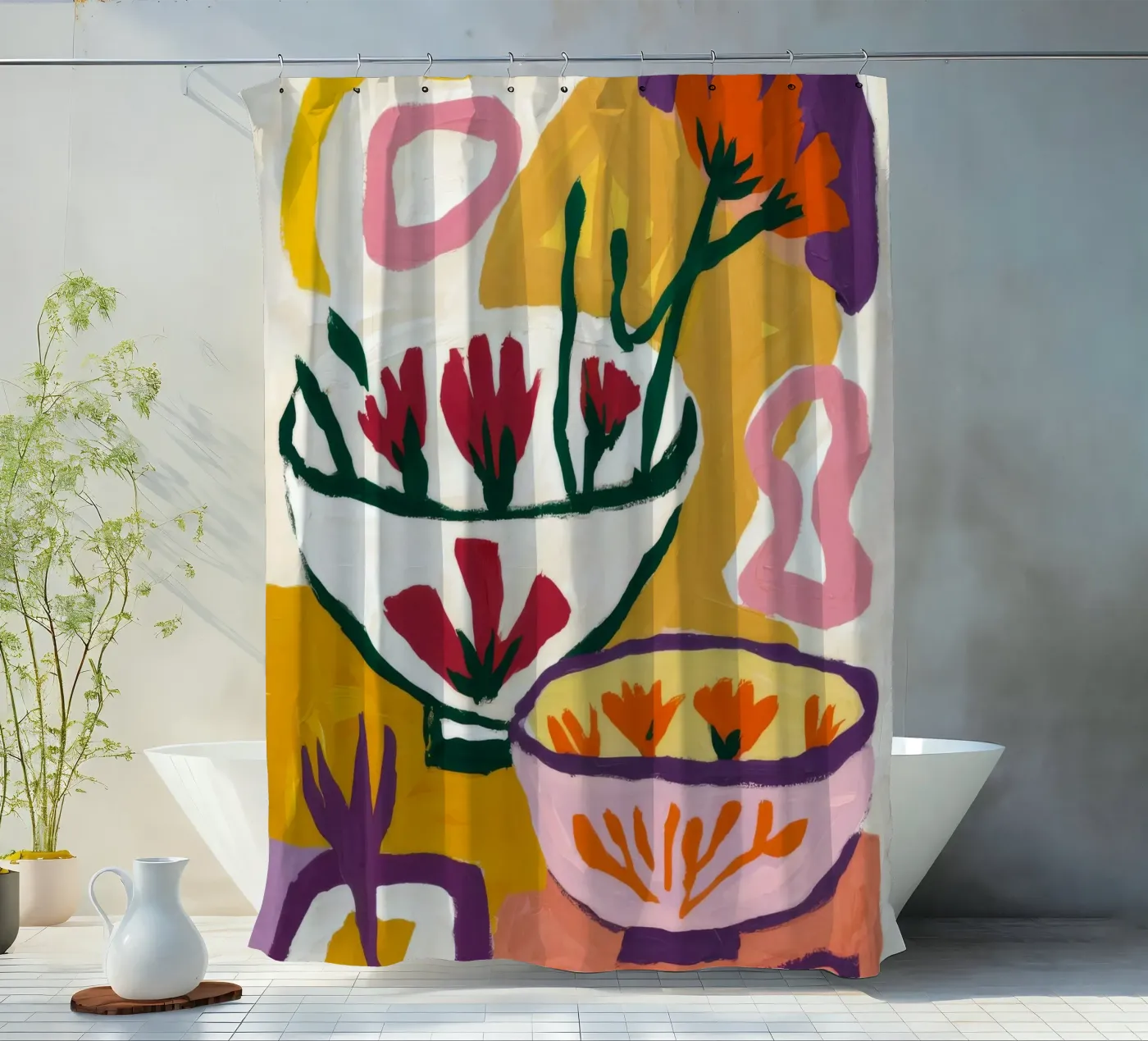 Abstract Bloom Forms douchegordijn van Fable Tempa