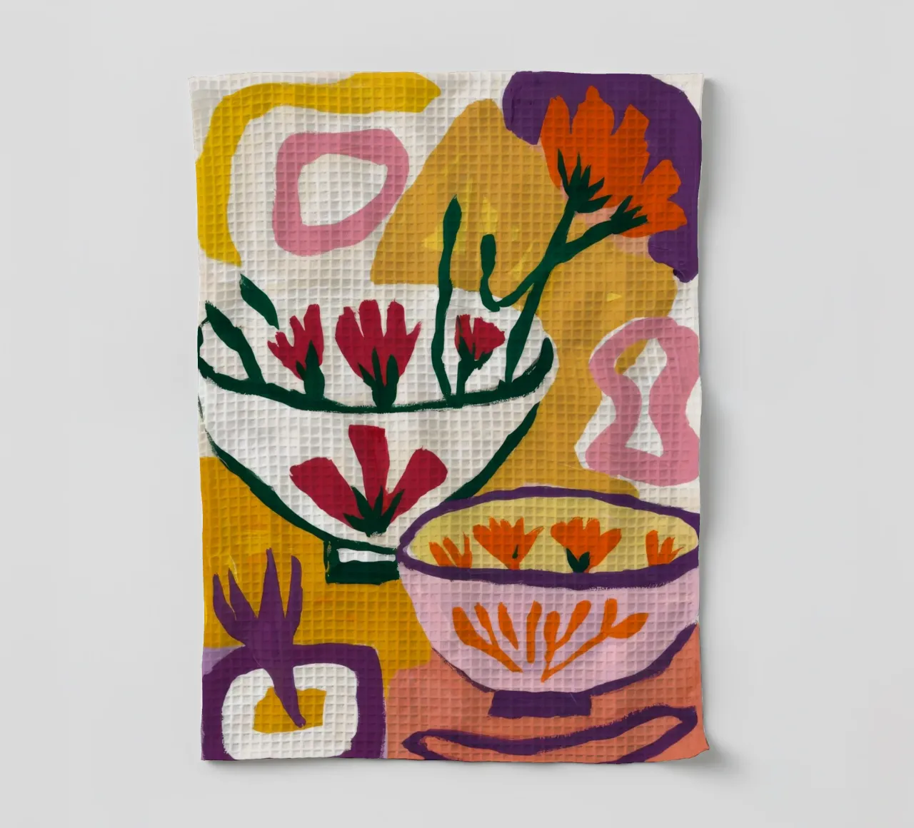 Abstract Bloom Forms tea towel by Fable Tempa