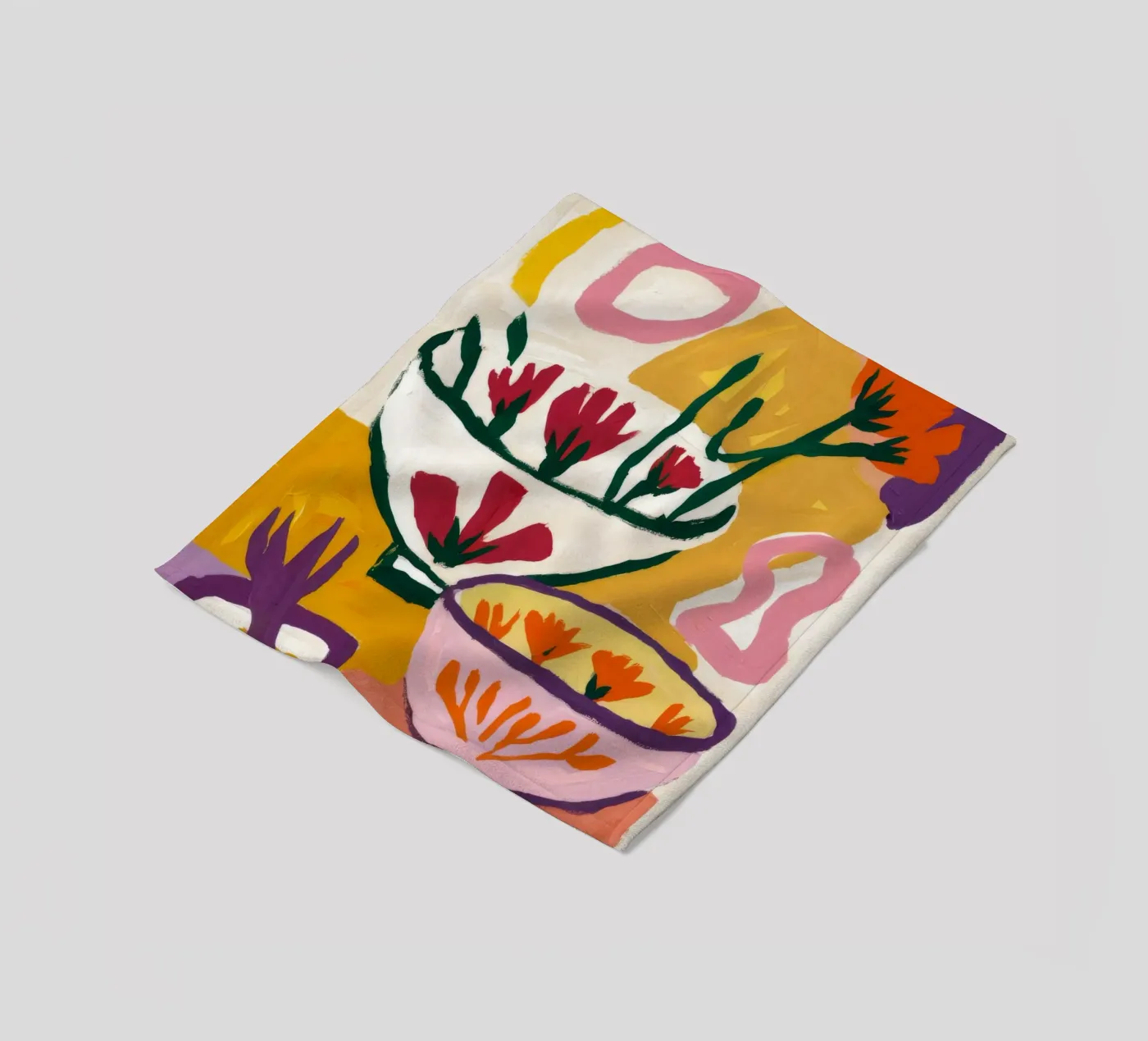 Abstract Bloom Forms fleece blanket by Fable Tempa