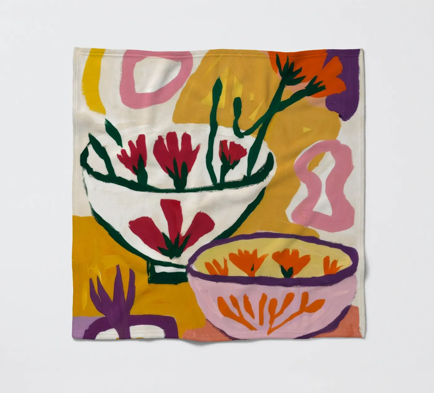 Abstract Bloom Forms fleece blanket by Fable Tempa