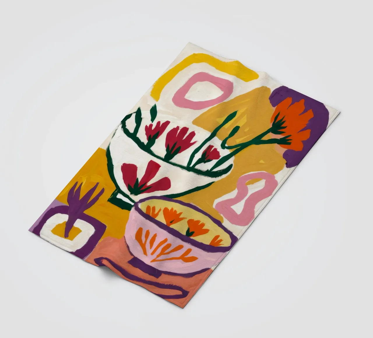 Abstrakte Bloom-Formen Fleecedecke von Fable Tempa