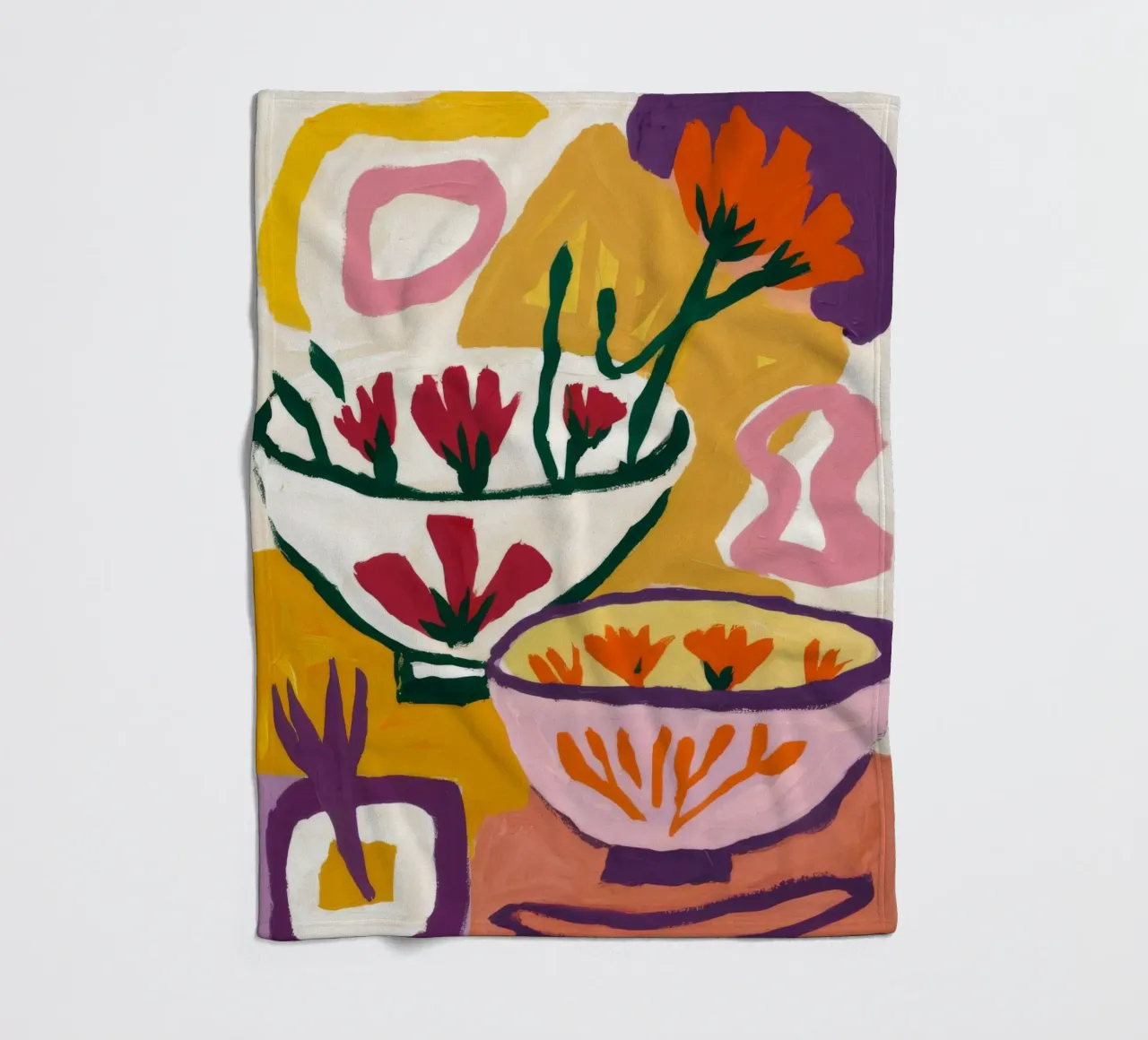 Abstract Bloom Forms fleece blanket by Fable Tempa