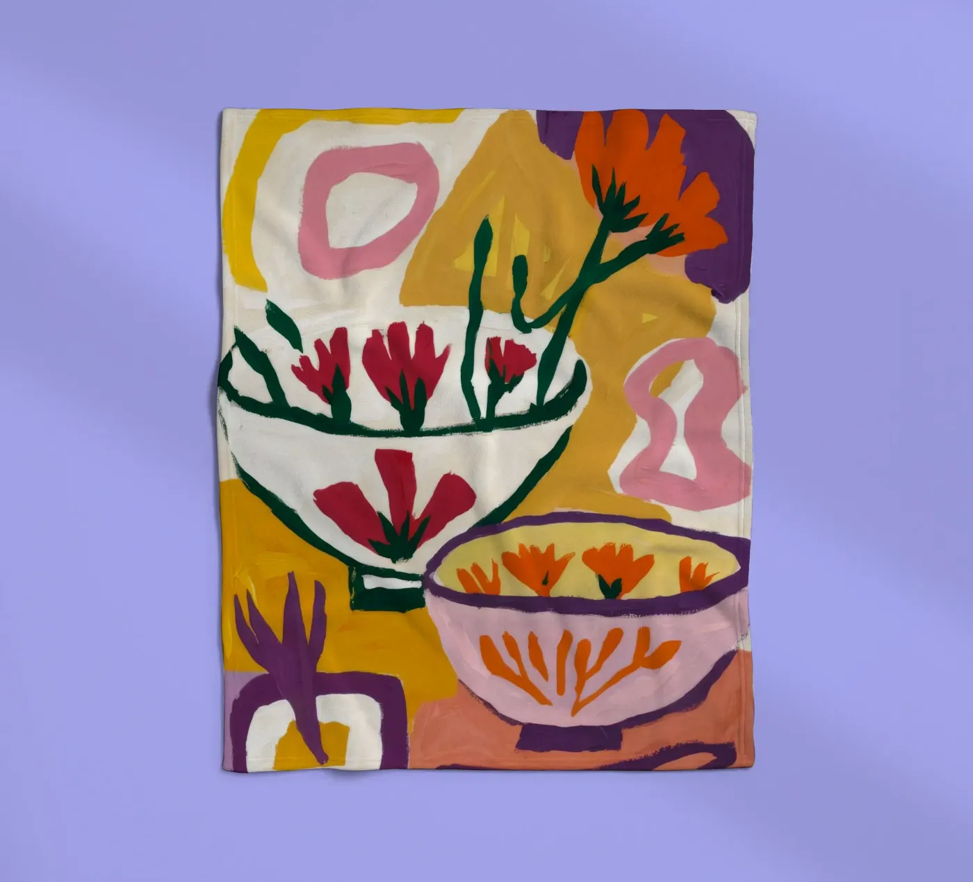 Abstract Bloom Forms fleece blanket by Fable Tempa