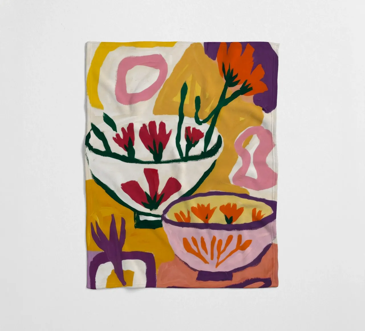 Abstrakte Bloom-Formen Fleecedecke von Fable Tempa