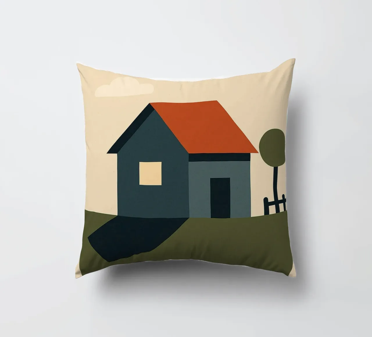 House - A stylish home for a warm decor decorative cushion by Art Typo Essentiel