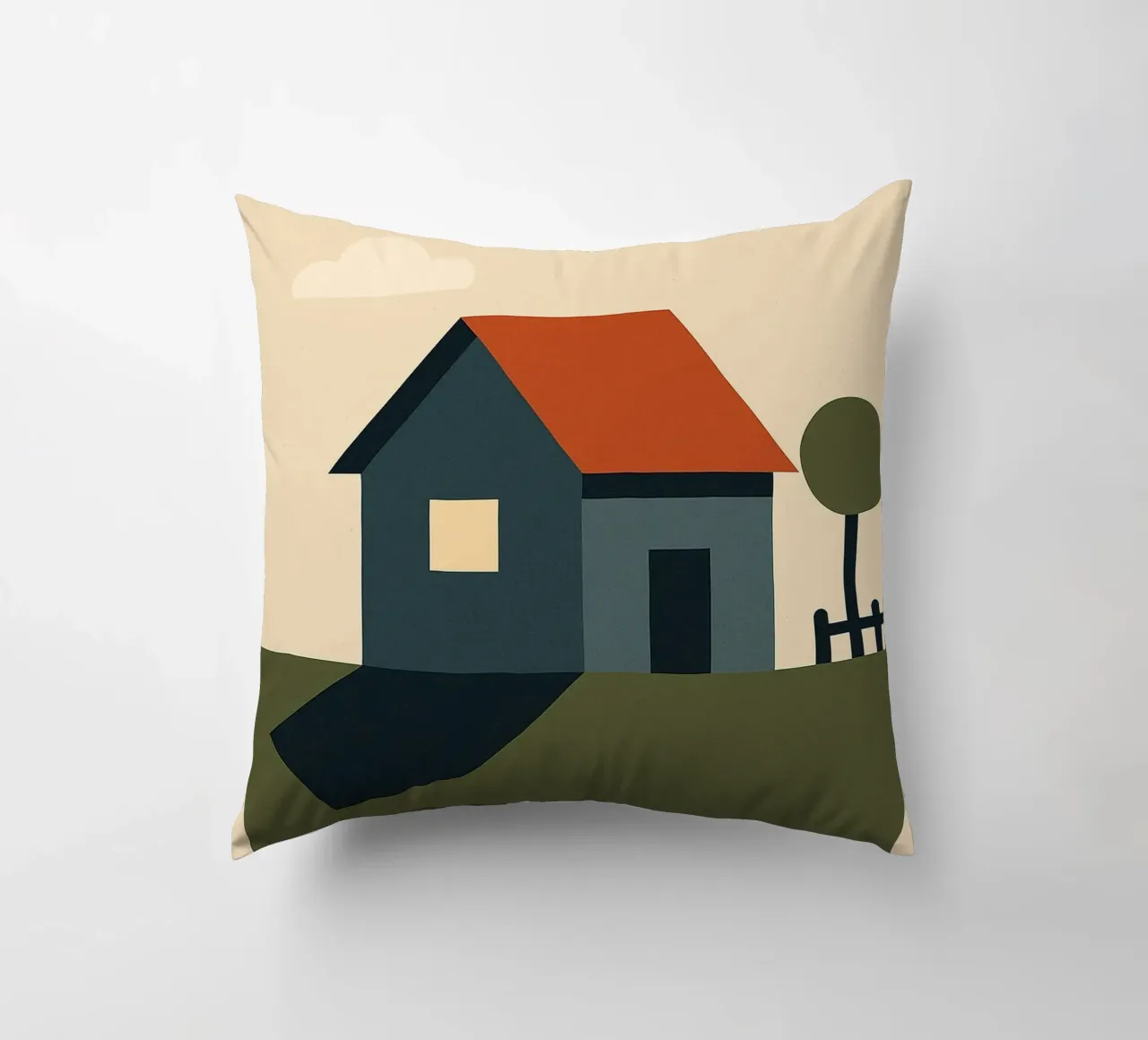House - A stylish home for a warm decor decorative cushion by Art Typo Essentiel