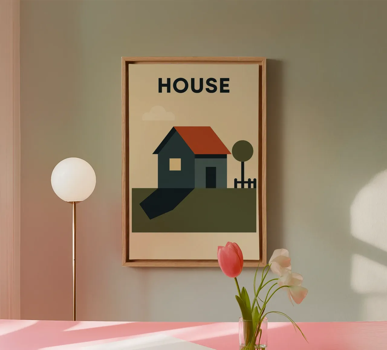 Casa - Un hogar con estilo para una decoración cálida lienzo con Marco flotante de Art Typo Essentiel