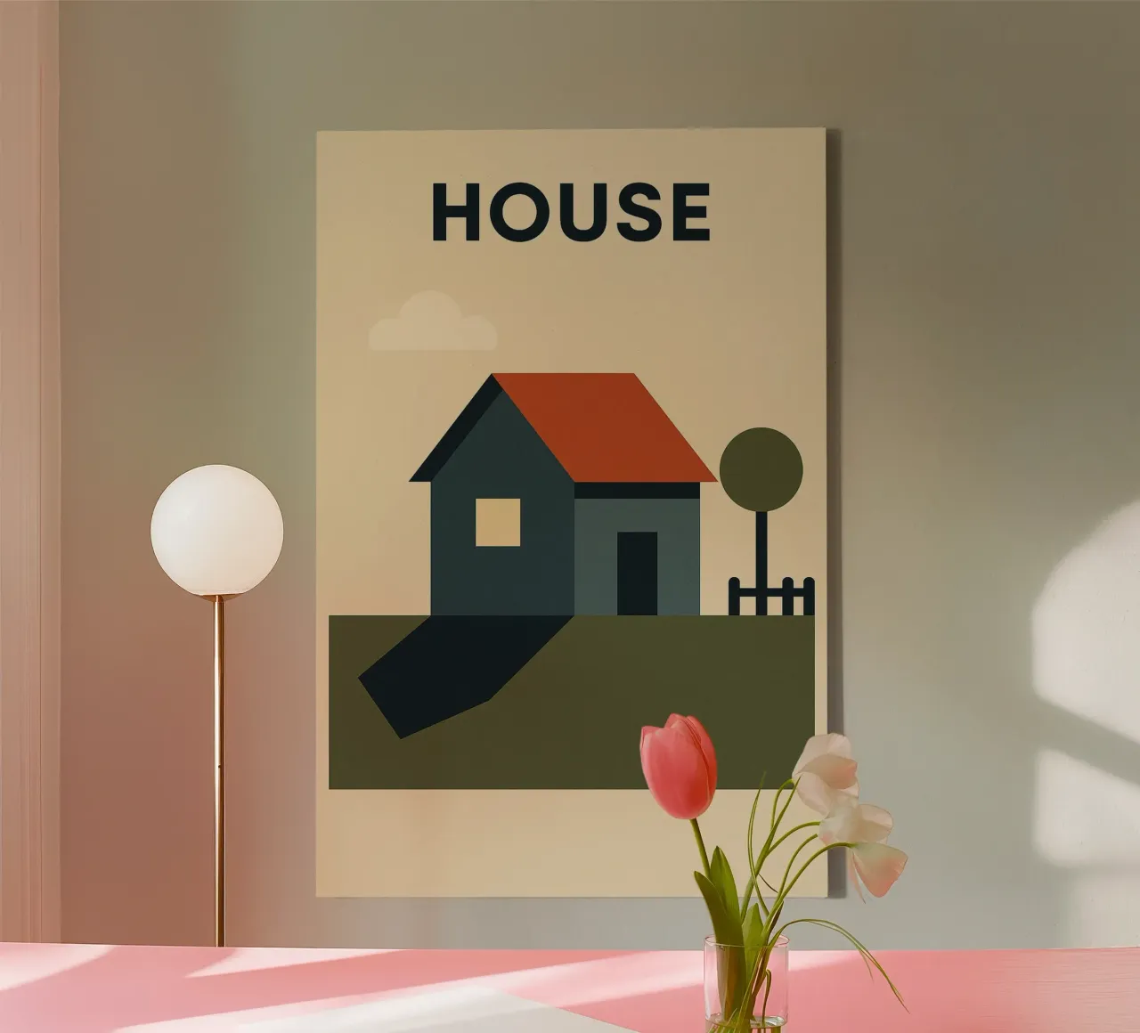 Casa - Un hogar con estilo para una decoración cálida lienzo con Marco flotante de Art Typo Essentiel