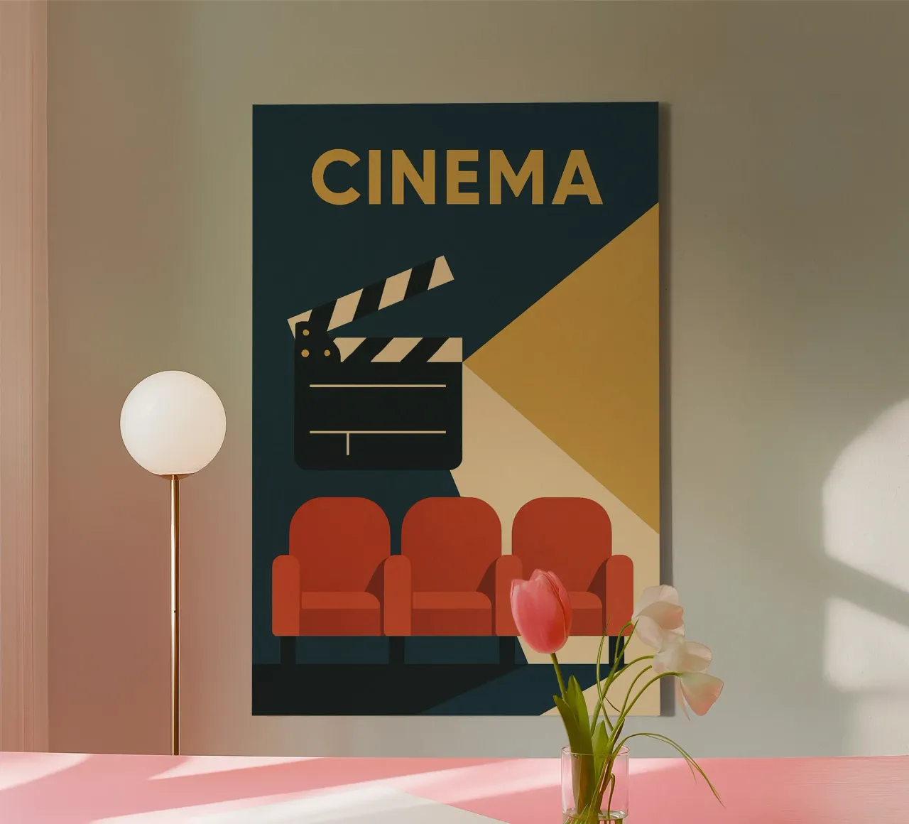 Cinema - Il manifesto cult per gli amanti della settima arte tela con Cornice a cassetta da Art Typo Essentiel