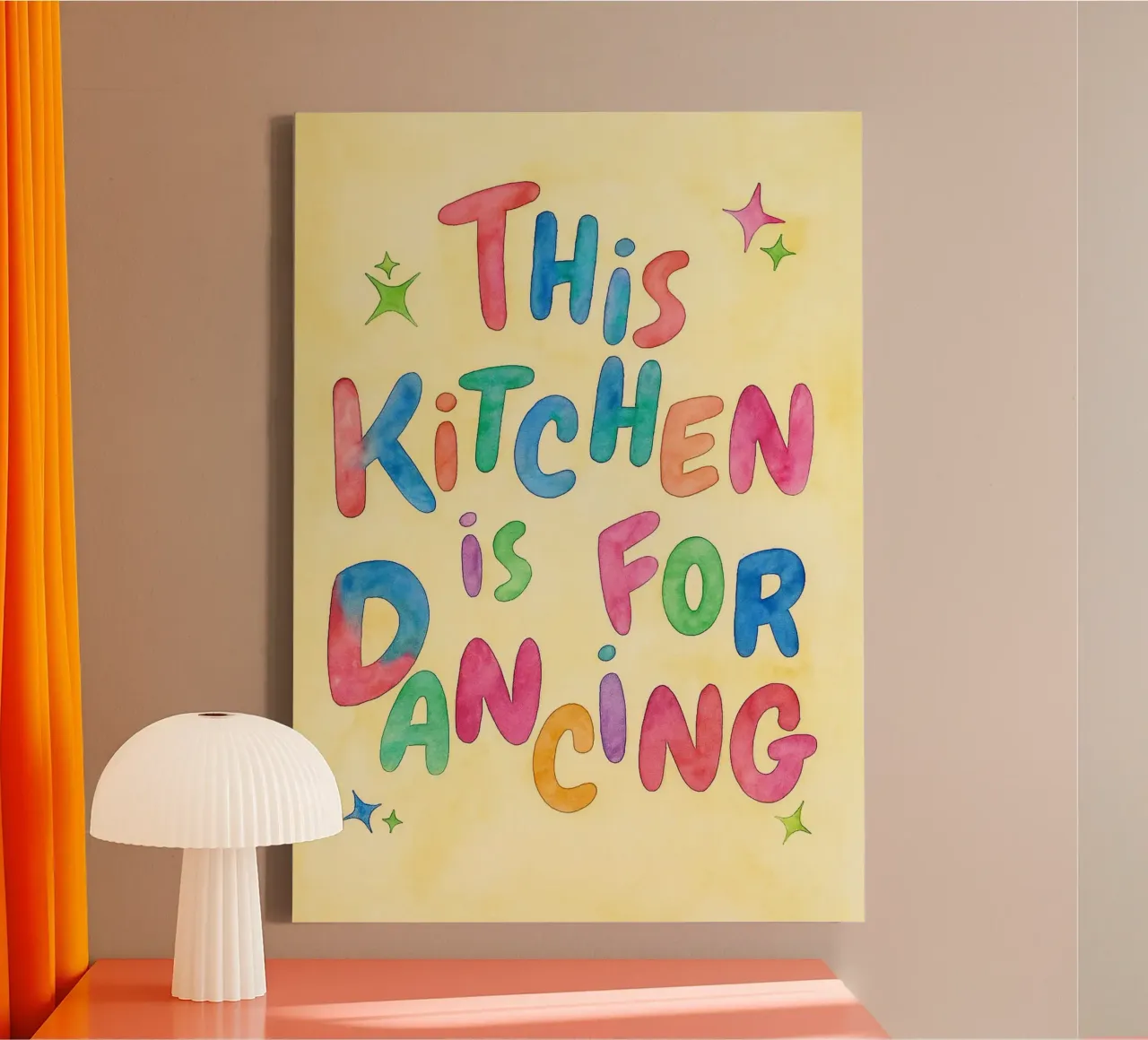 this kitchen is for dancing canvas by onelove