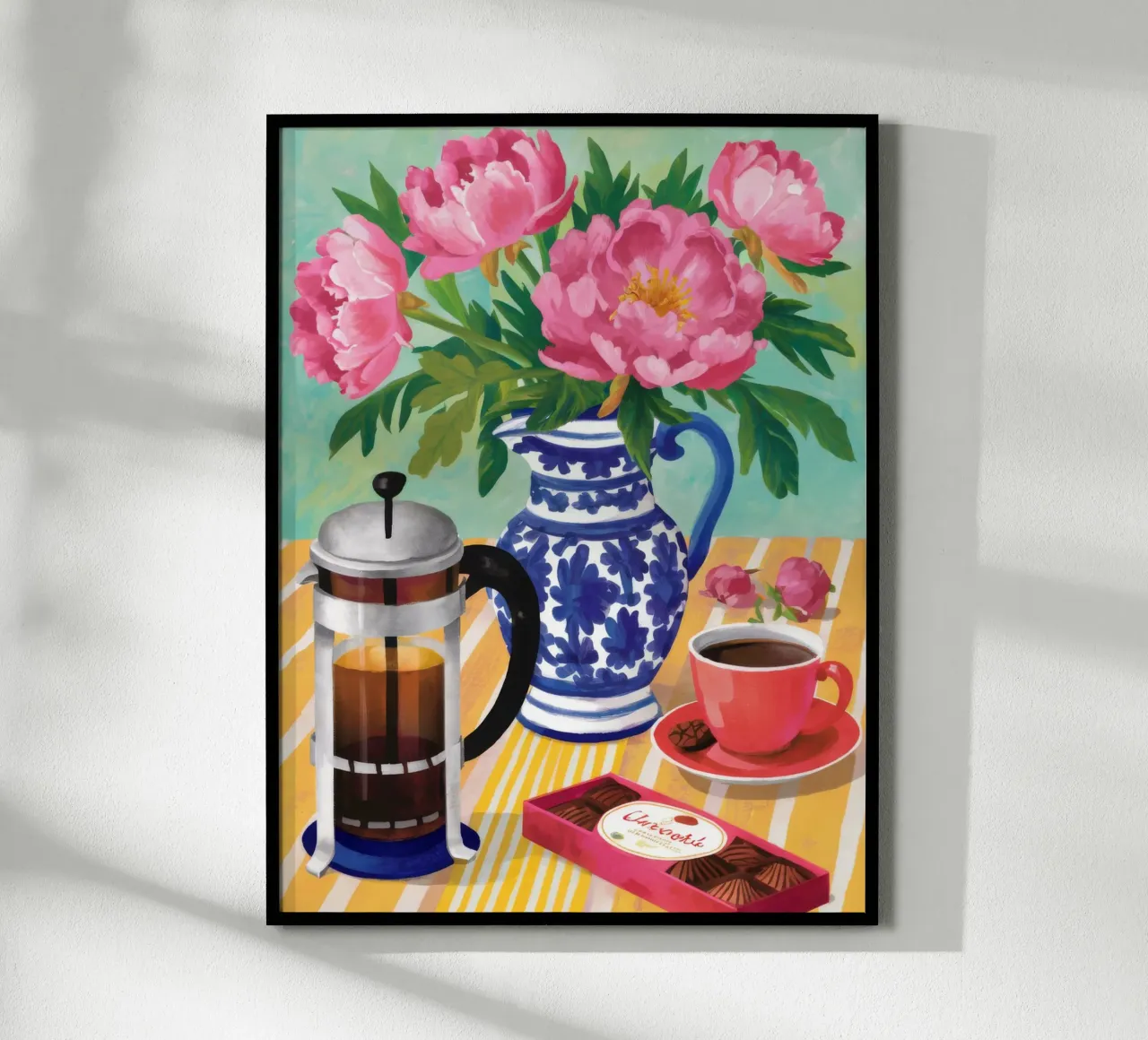 Peonie French Press poster da Muse Artworks