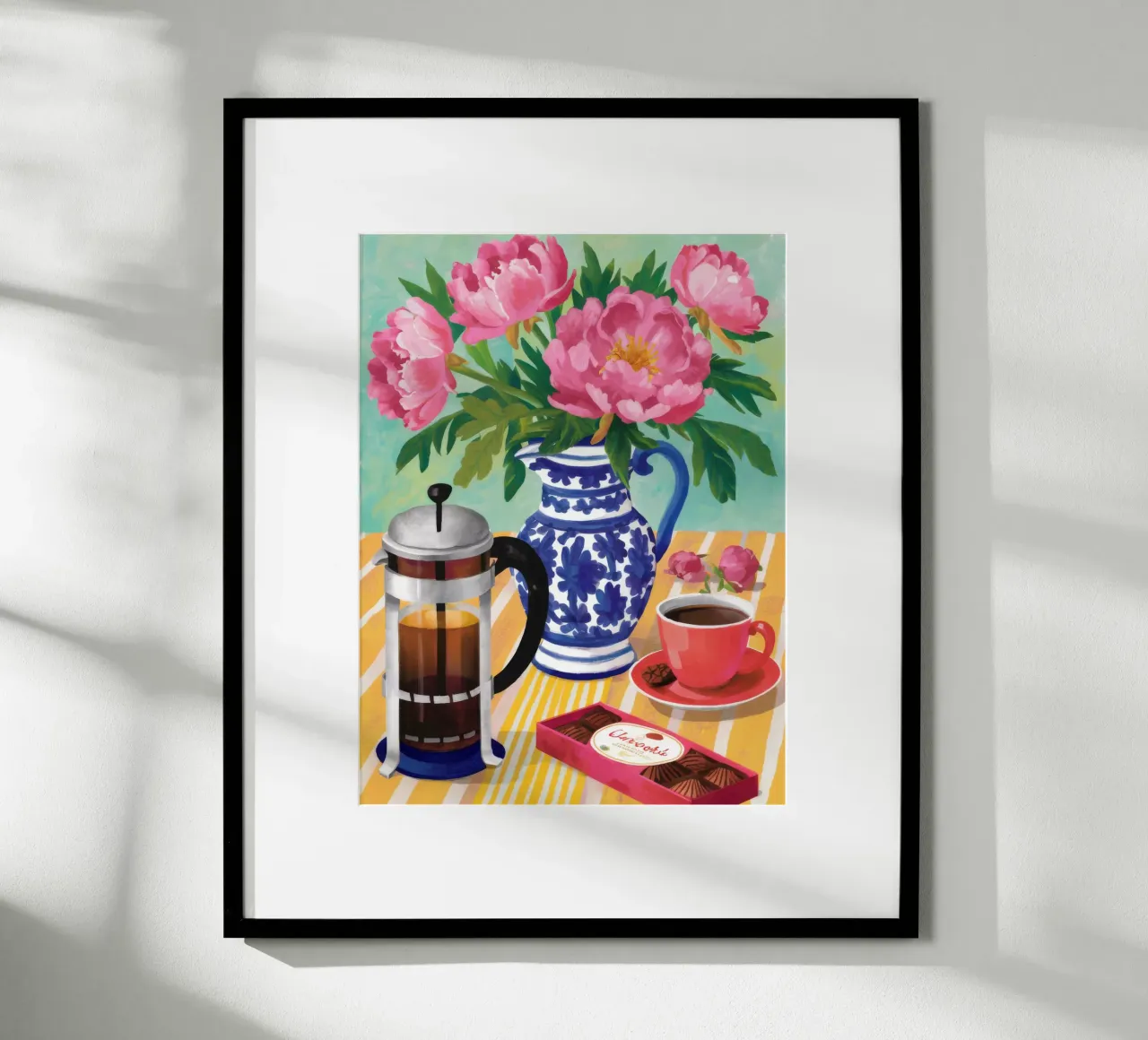 Peonie French Press poster da Muse Artworks