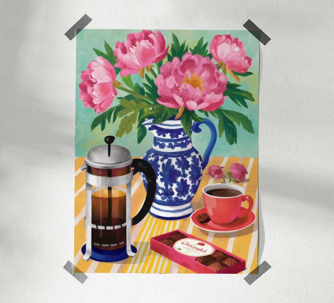 Peonie French Press poster da Muse Artworks