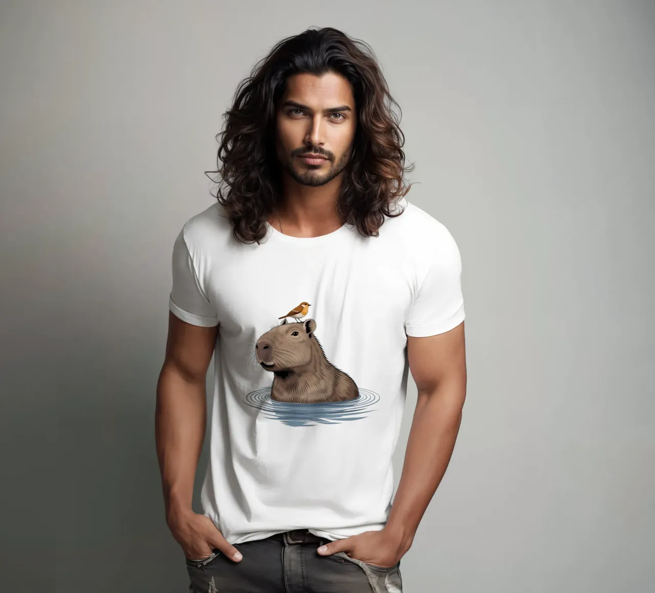 Capy & Bara beim Baden t-shirt da Capy & Bara