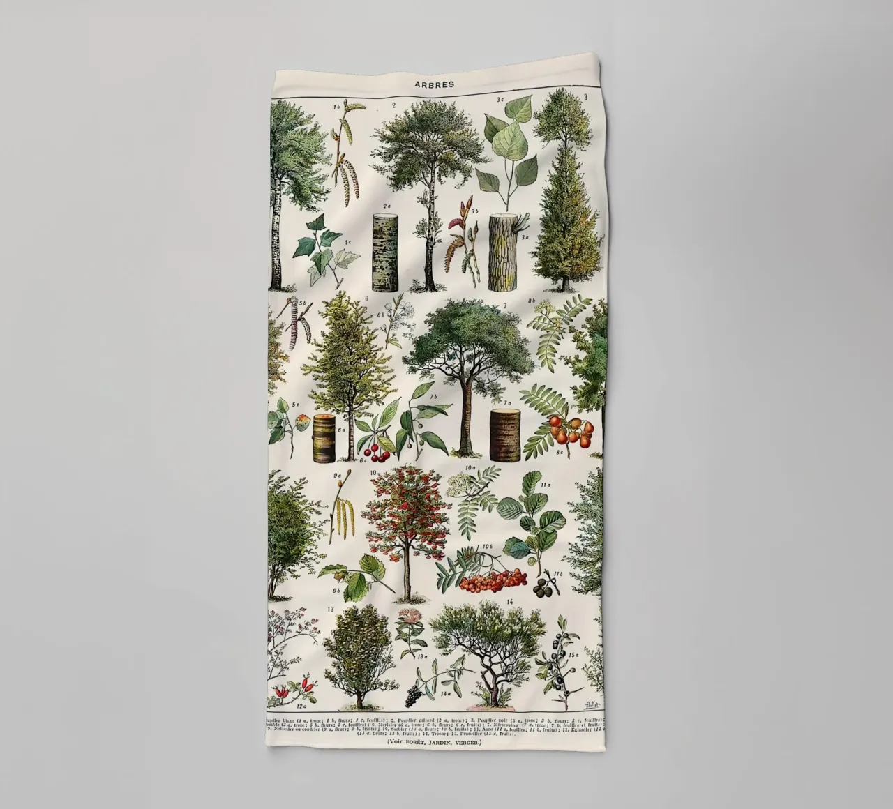 trees botanical leaves fruits branches towel by Graham Robertson
