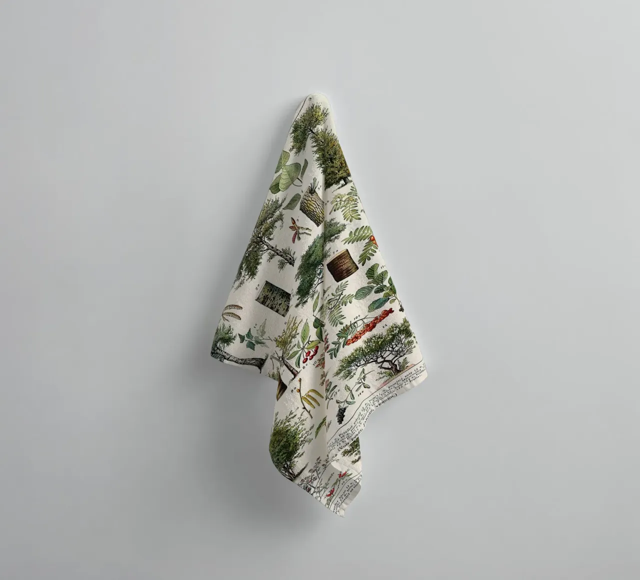 trees botanical leaves fruits branches towel by Graham Robertson