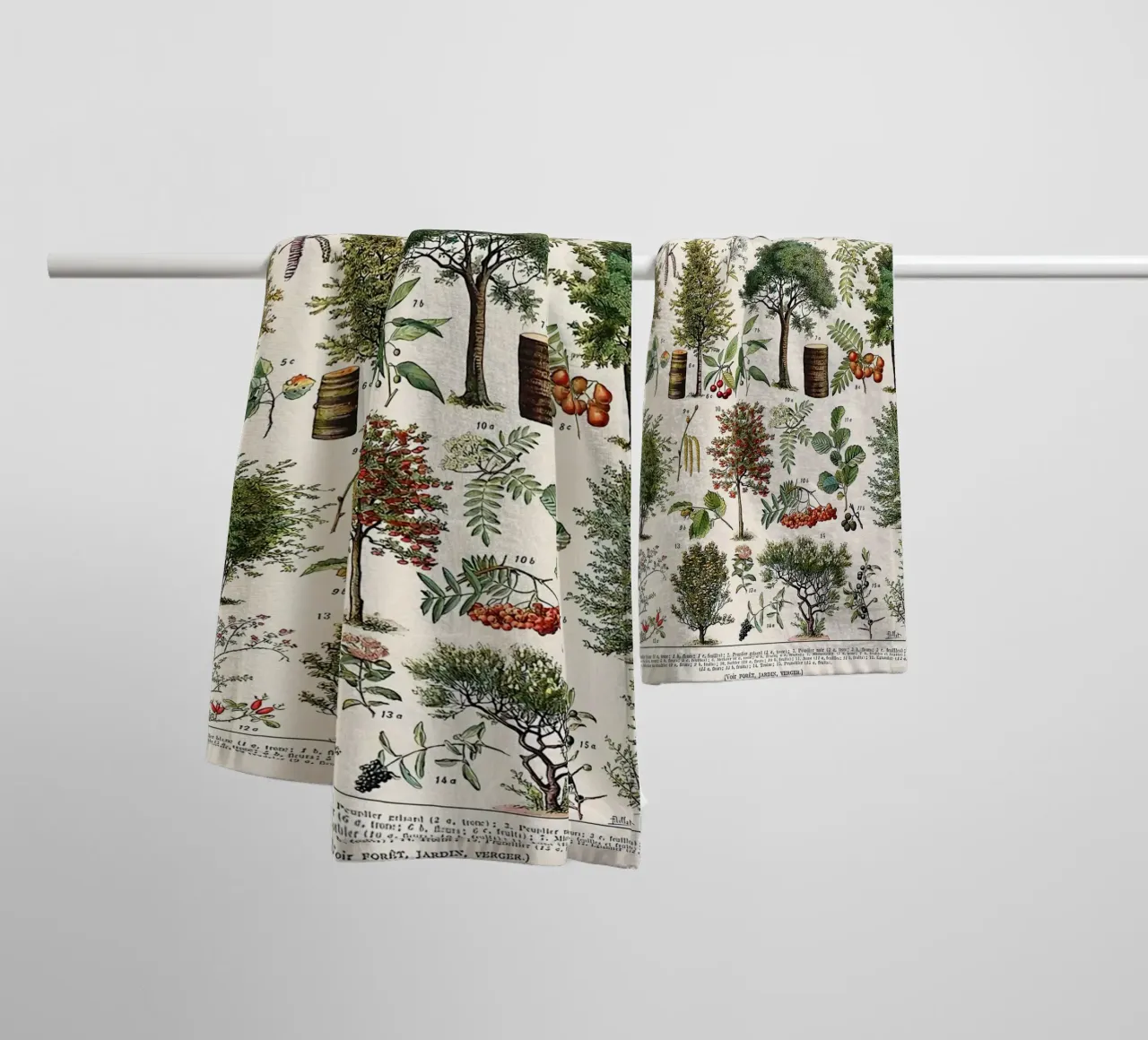 trees botanical leaves fruits branches towel by Graham Robertson