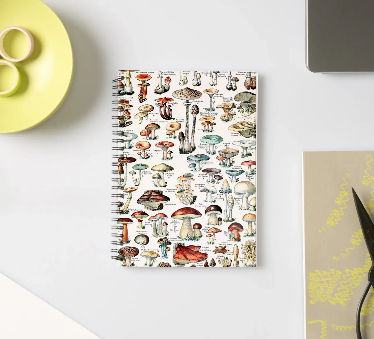 mushrooms fungi trumpet shaped mushroom spiral notebook by Graham Robertson