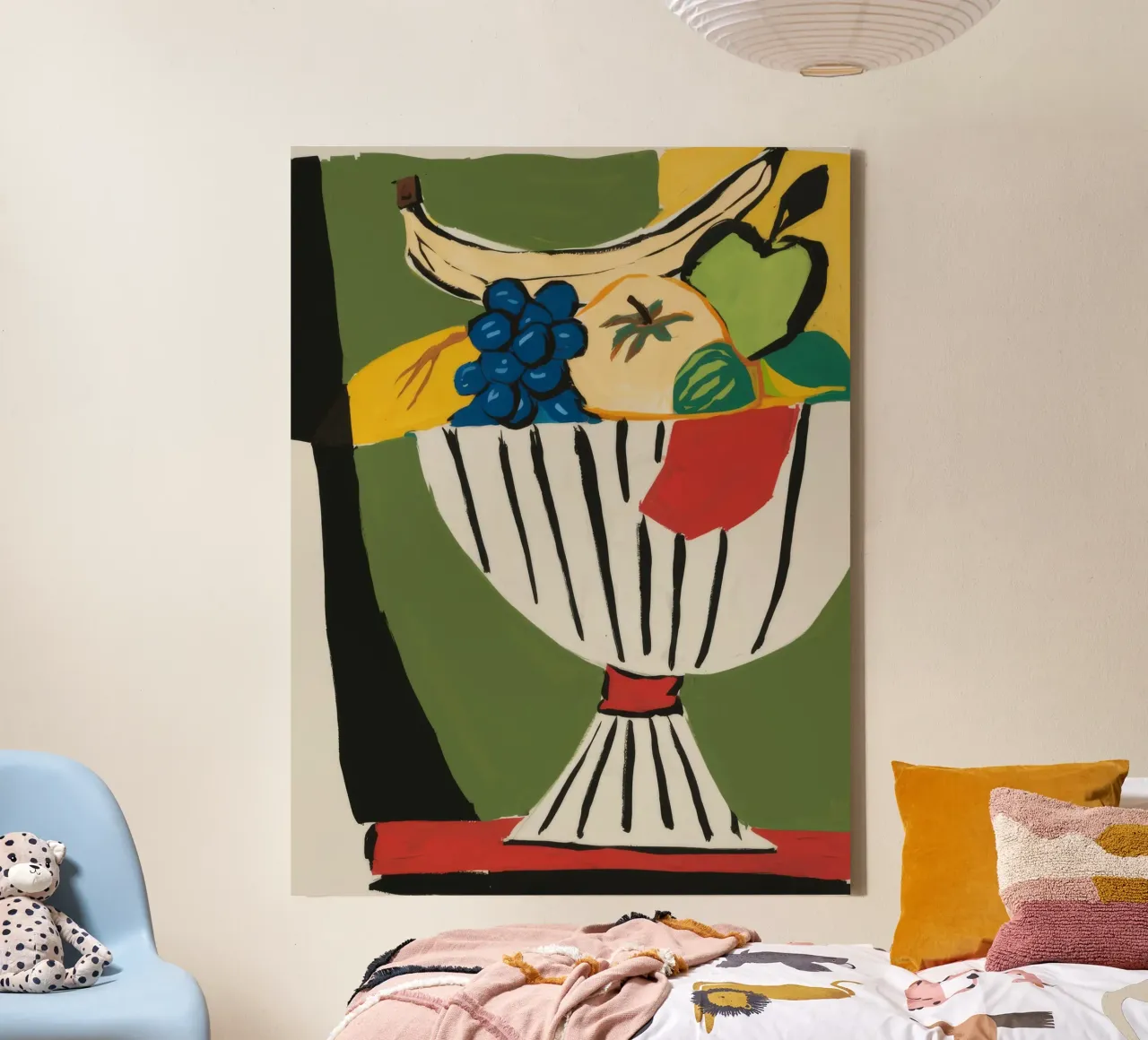 Composta di frutta cubista tela con Cornice a cassetta da Fable Tempa