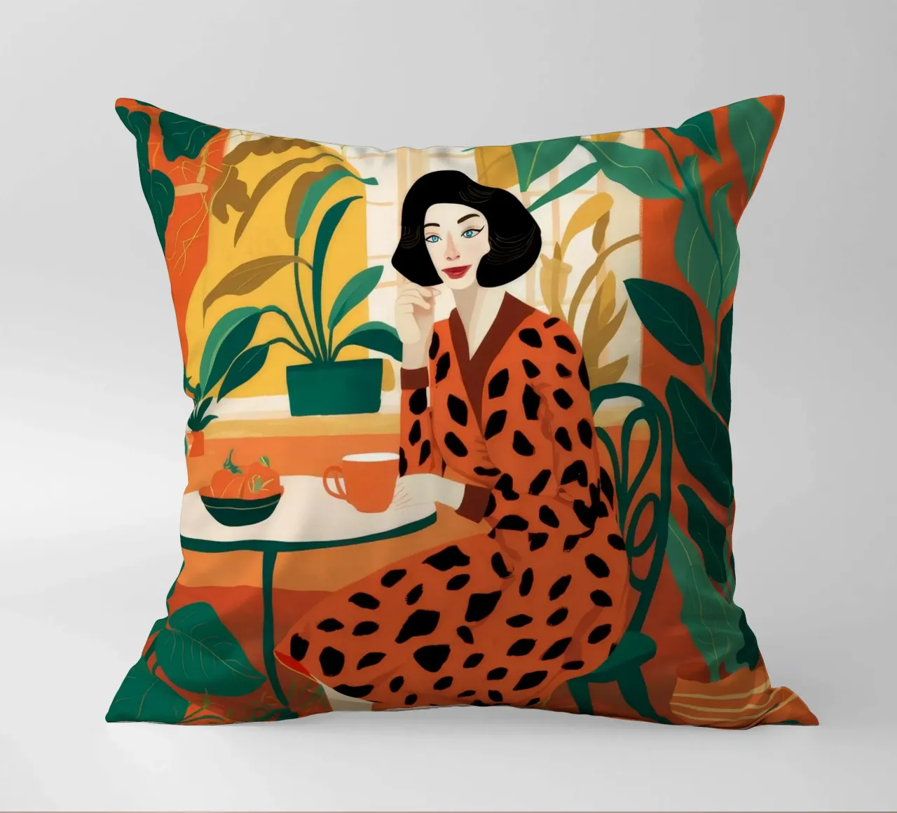 Leopard Print Repose decorative cushion by Tiga Bersama