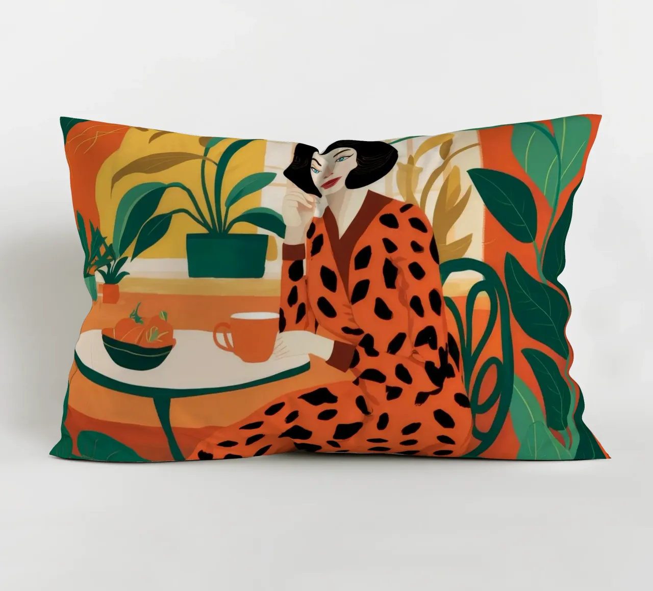 Leopard Print Repose decorative cushion by Tiga Bersama