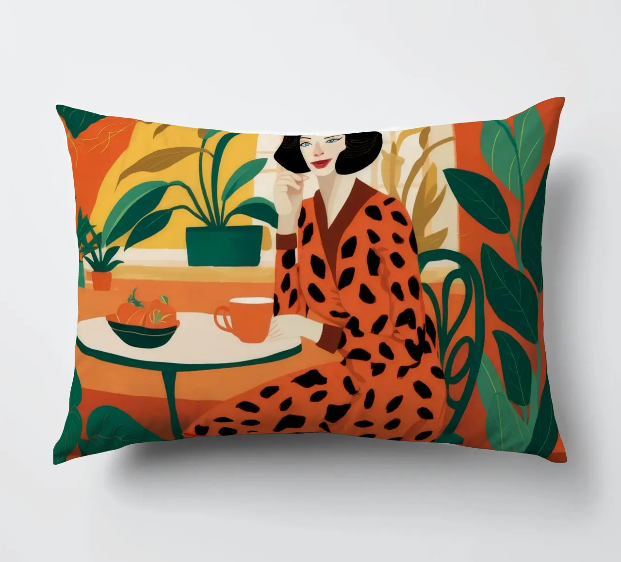 Leopard Print Repose decorative cushion by Tiga Bersama