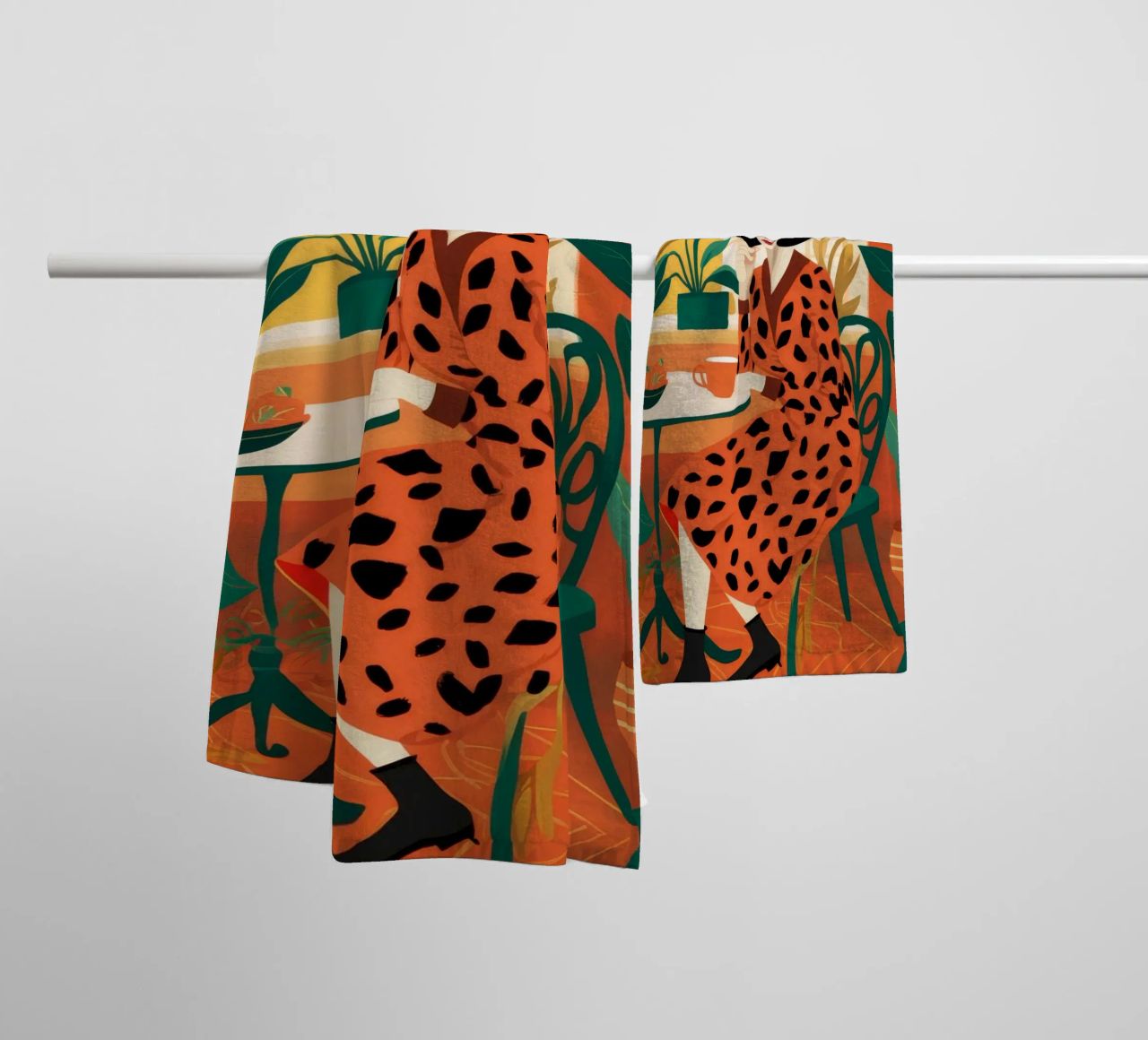 Leopard Print Repose towel by Tiga Bersama