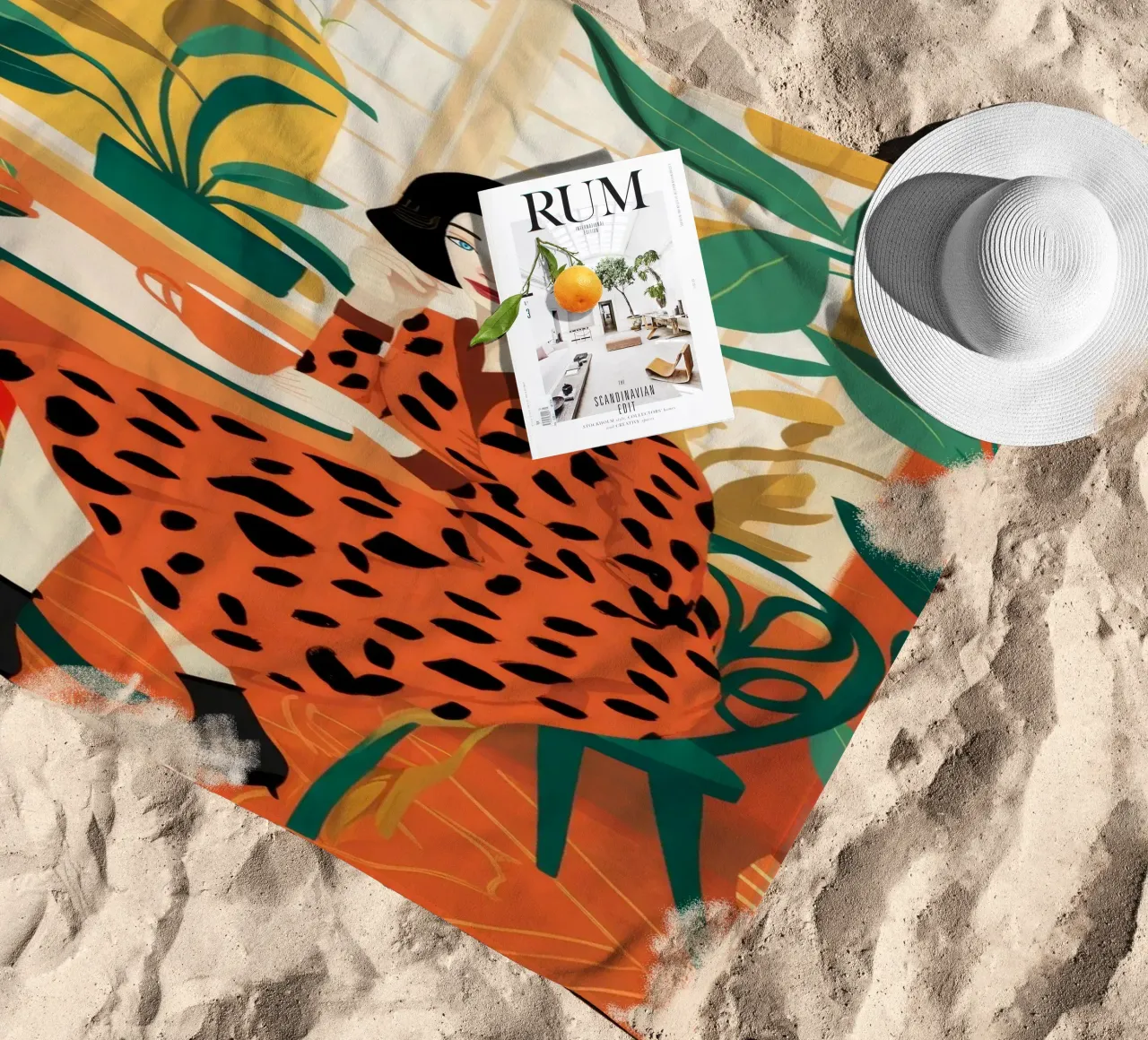 Leopard Print Repose beach towel by Tiga Bersama