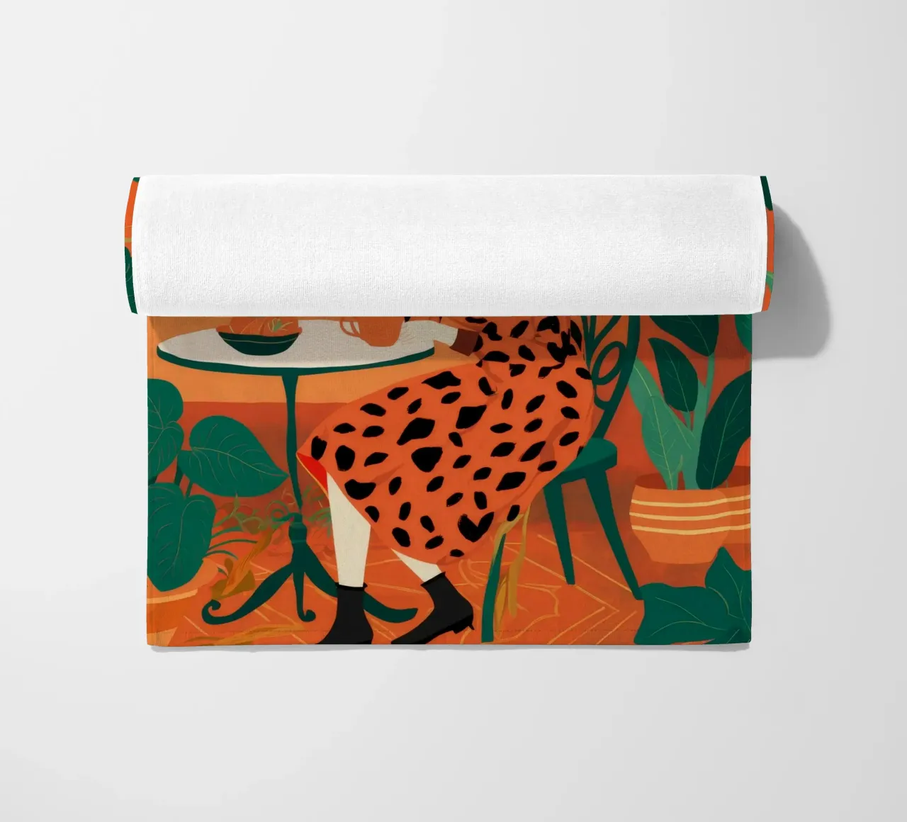Leopard Print Repose beach towel by Tiga Bersama