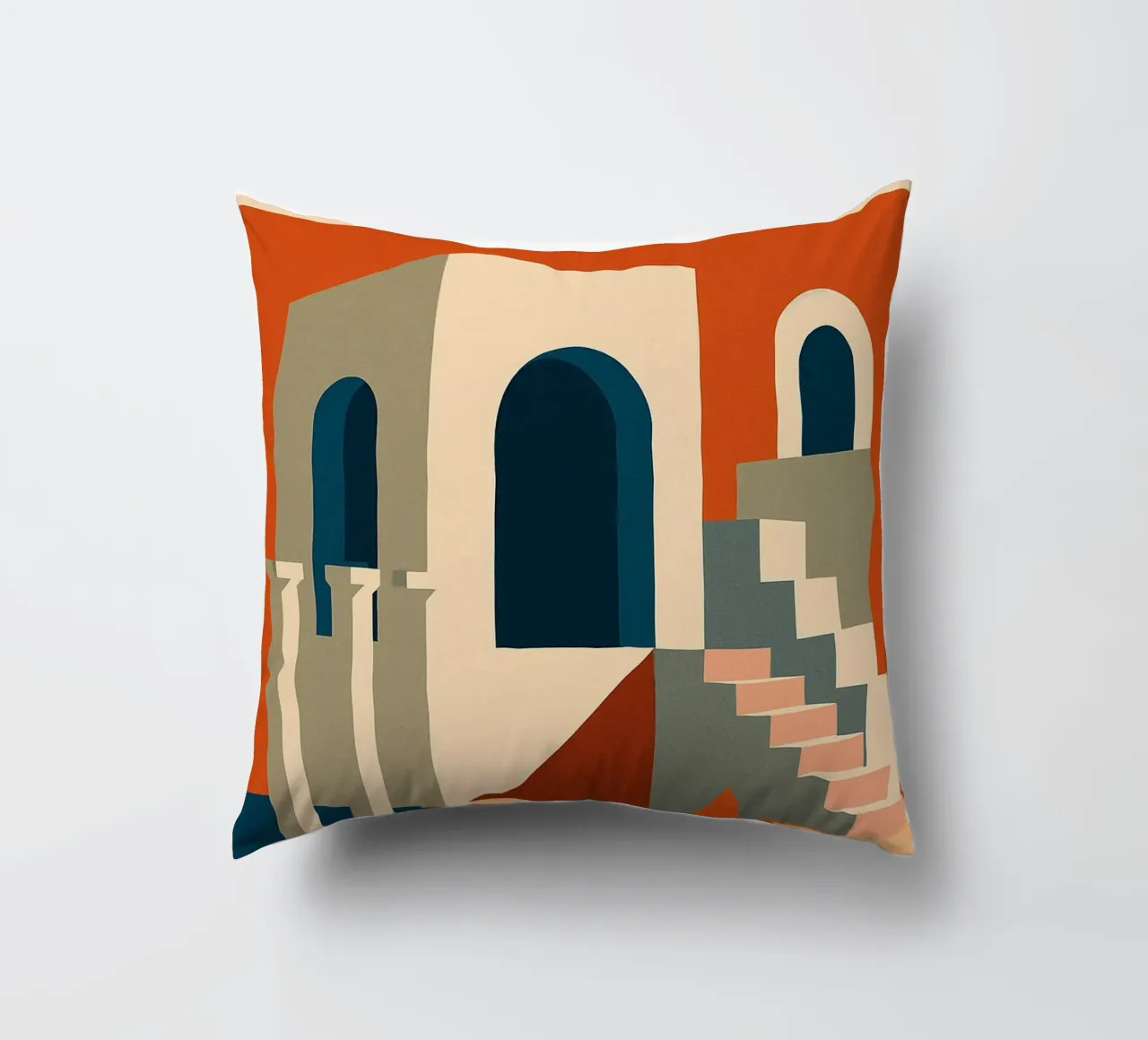Architecture - The harmony of Mediterranean shapes decorative cushion by Art Typo Essentiel