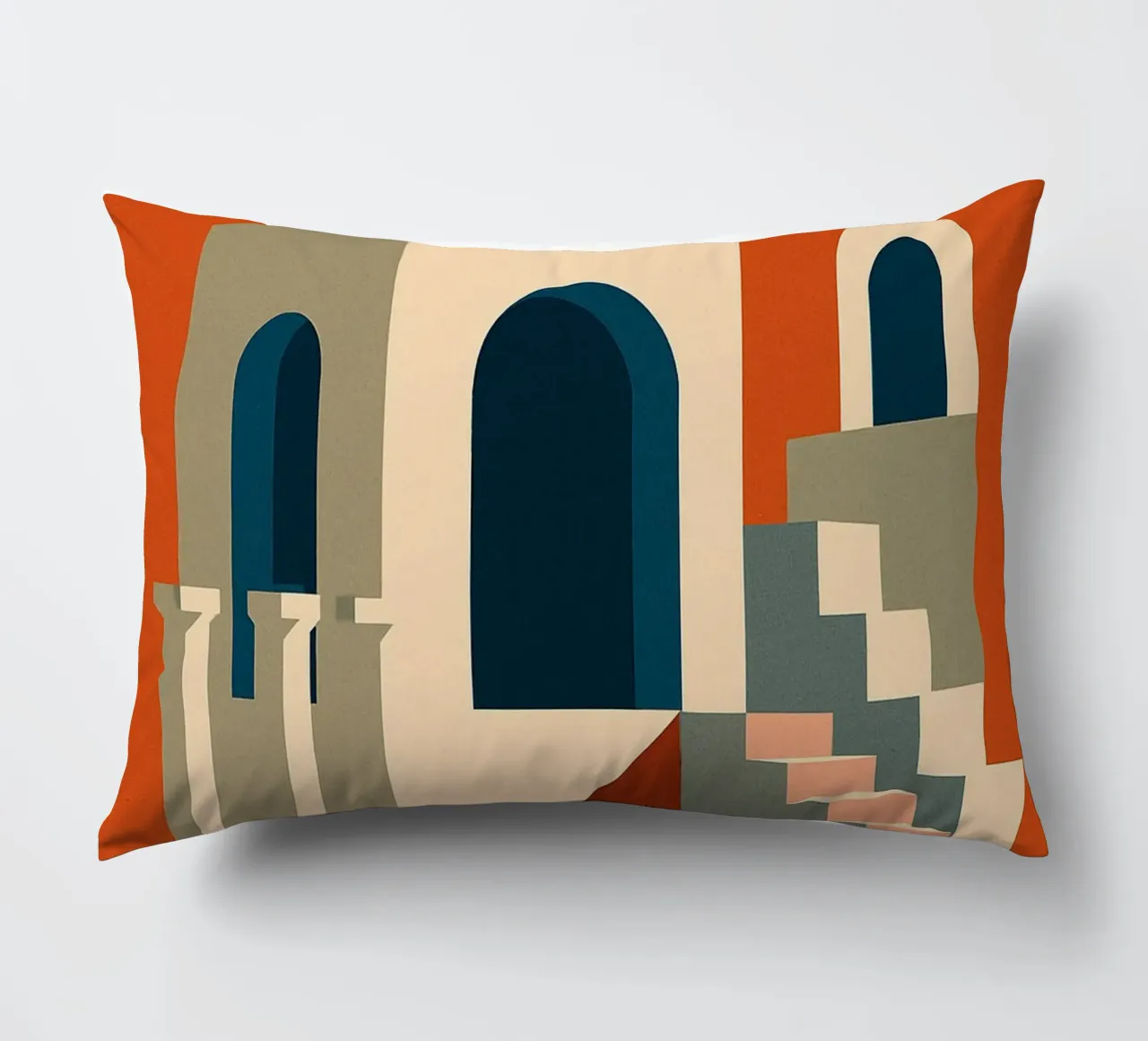 Architecture - The harmony of Mediterranean shapes decorative cushion by Art Typo Essentiel