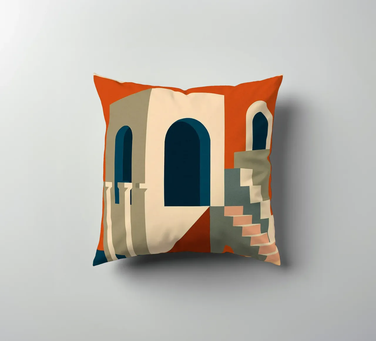 Architecture - The harmony of Mediterranean shapes decorative cushion by Art Typo Essentiel