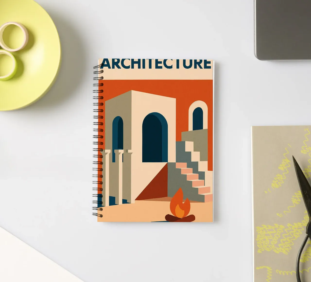 Architecture - The harmony of Mediterranean shapes spiral notebook by Art Typo Essentiel