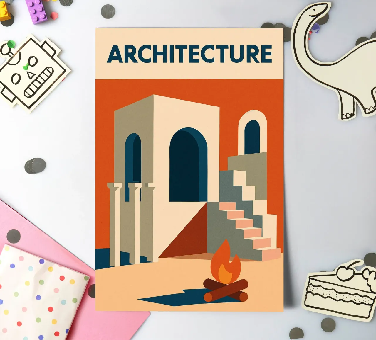 Architecture - The harmony of Mediterranean shapes sticker sheet by Art Typo Essentiel
