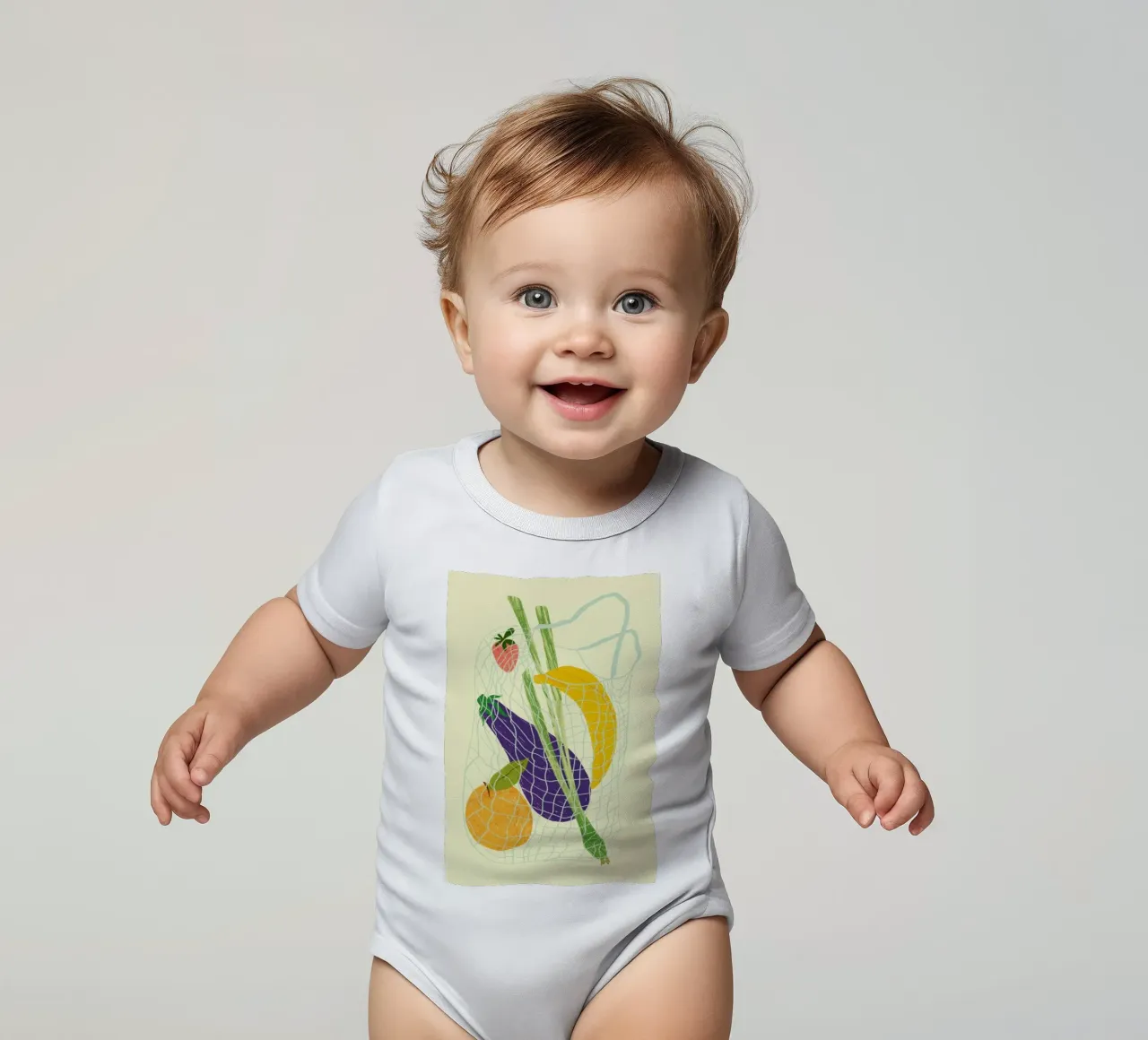 Shopping For Vitamins short-sleeve baby romper by Studio One