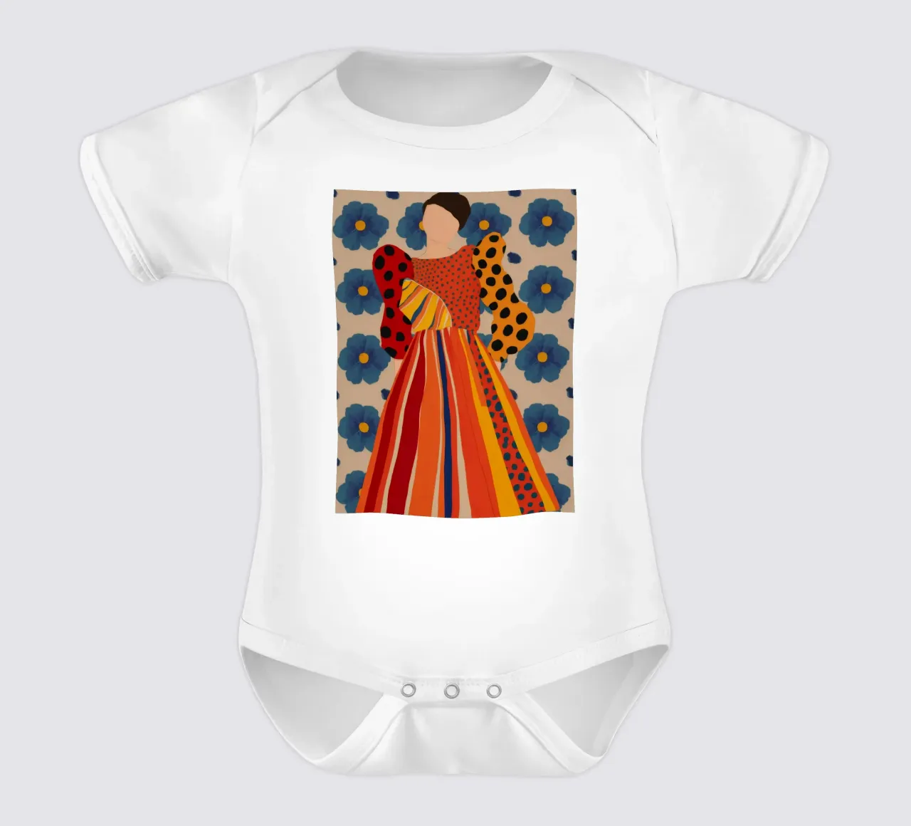Wirbel um das Blumenkleid Kurzarm Babybody von Haven Fantasy