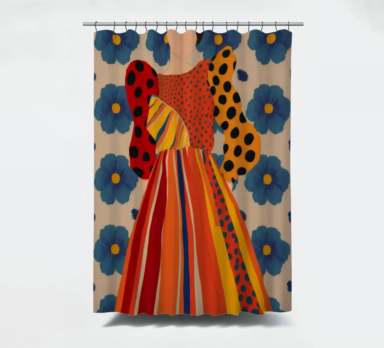 Wirbel um das Blumenkleid Duschvorhang von Haven Fantasy