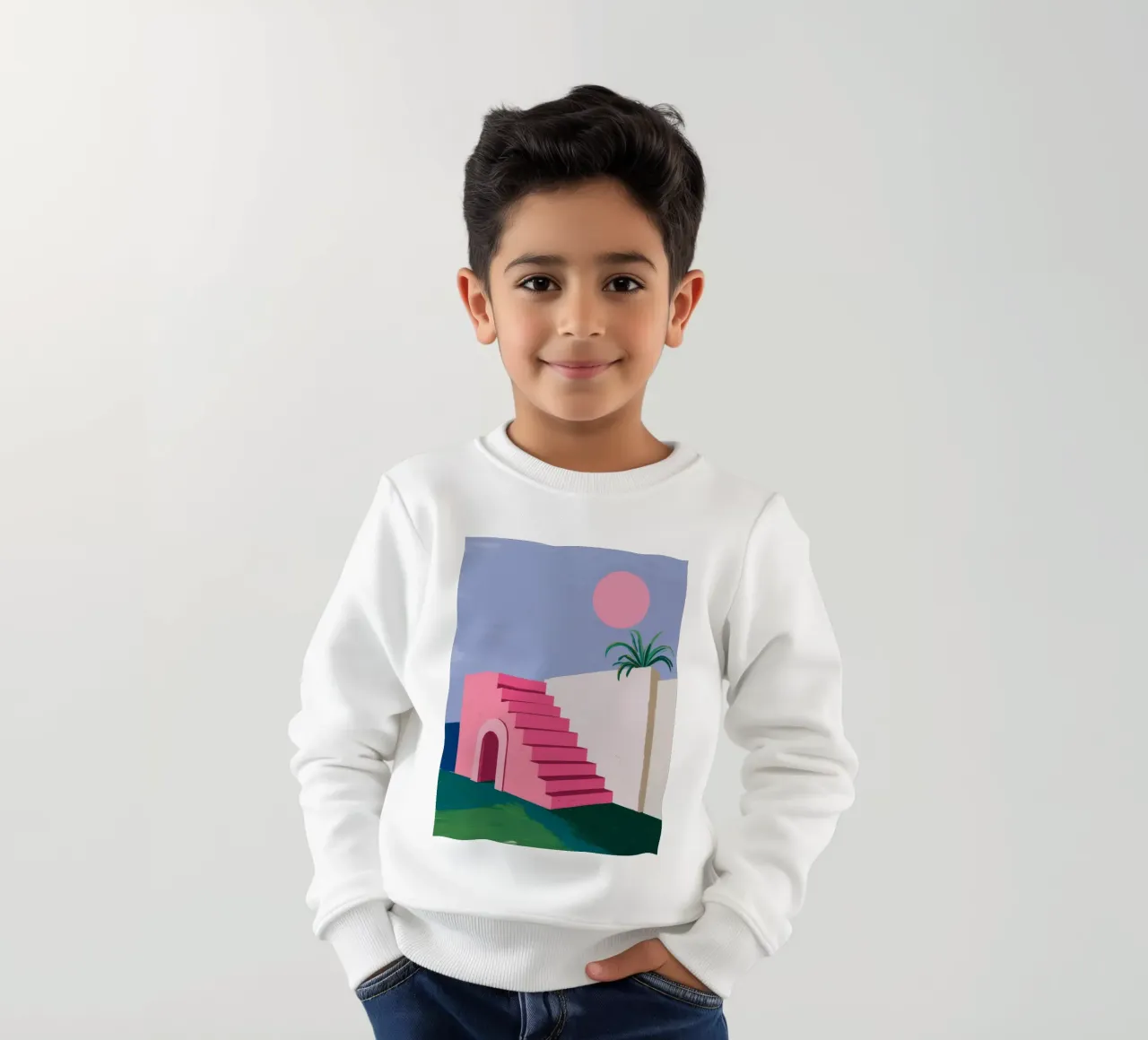 Passi rosa verso il mare felpa bambino da Muse Artworks