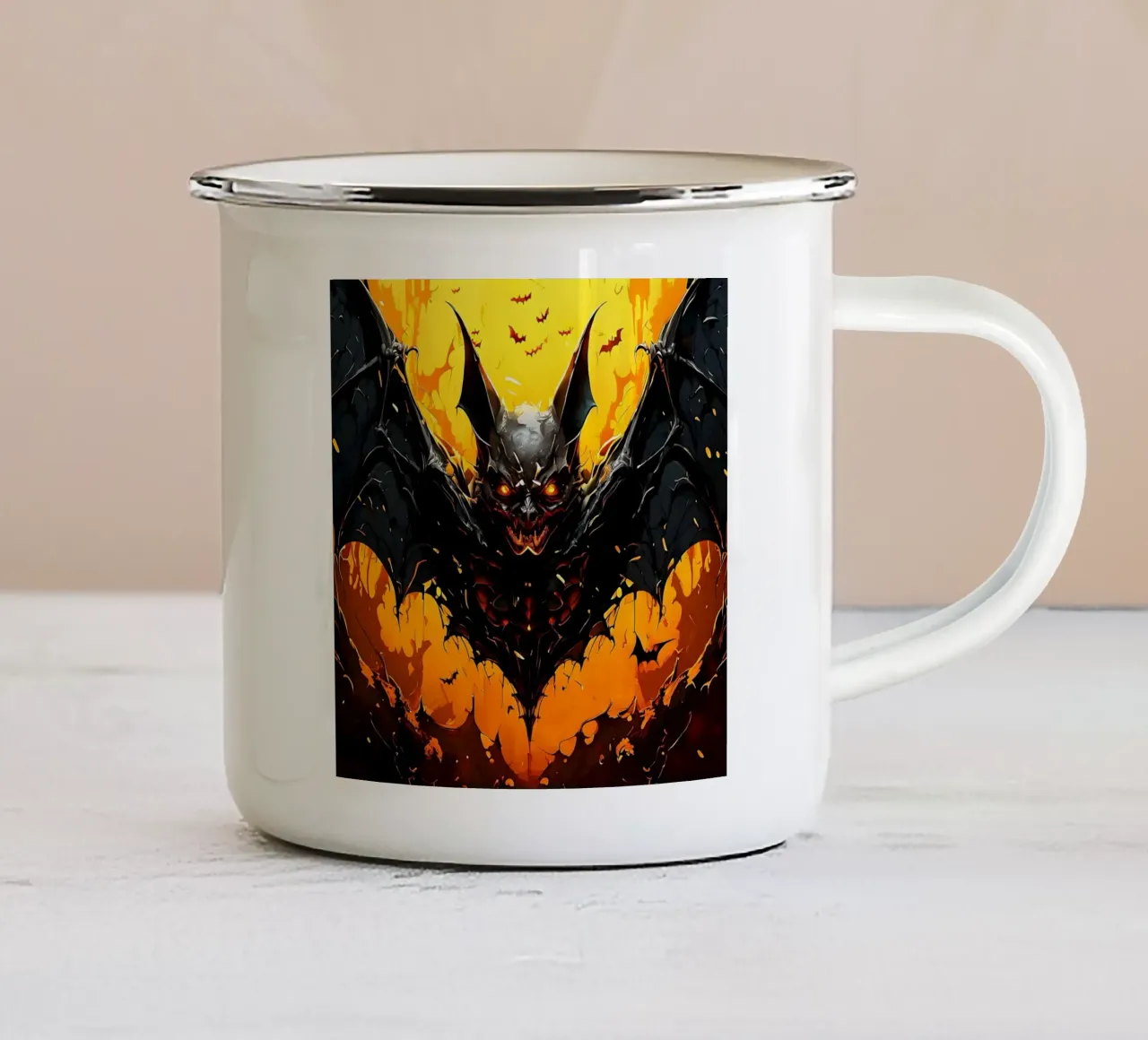 Bat_stile_G_1 tazza in smalto da Tierisch bunt by LK
