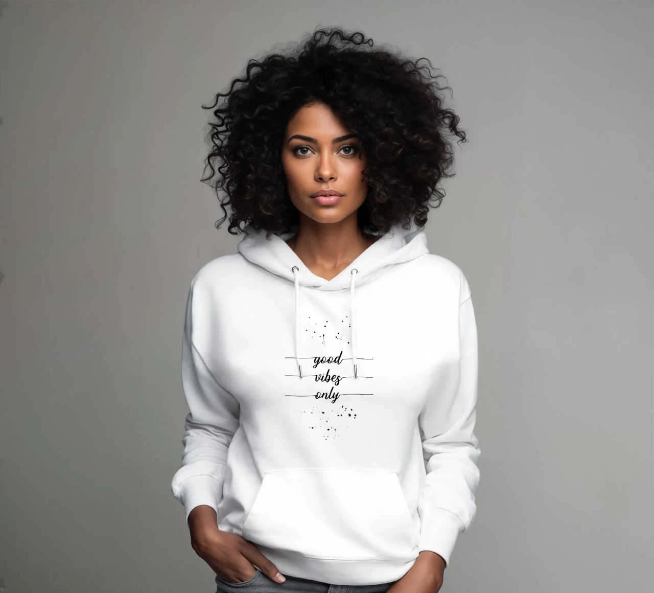 TEXT ART Good vibes only sudadera con capucha de Melanie Viola
