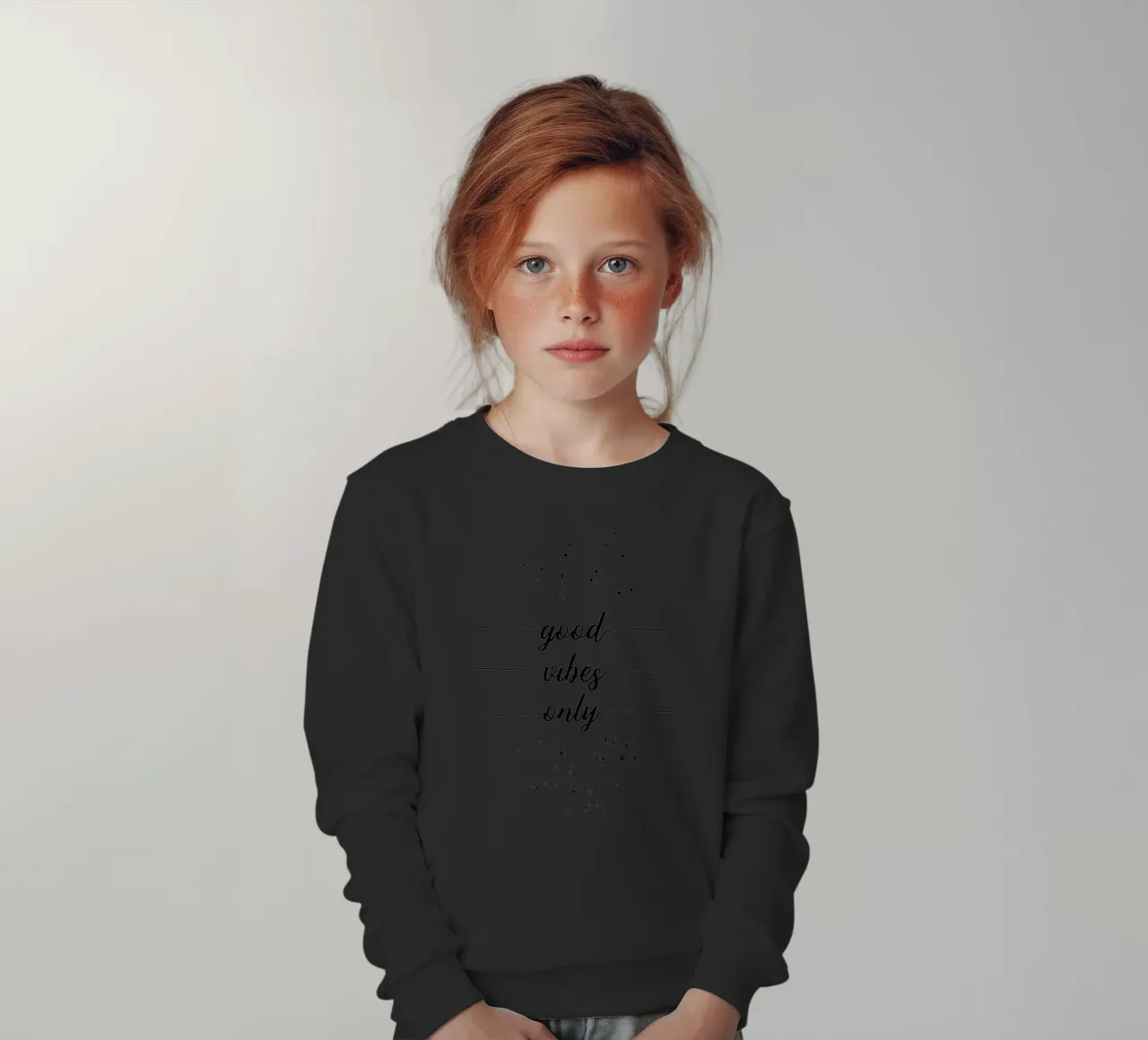 TEXT ART Good vibes only felpa bambino da Melanie Viola